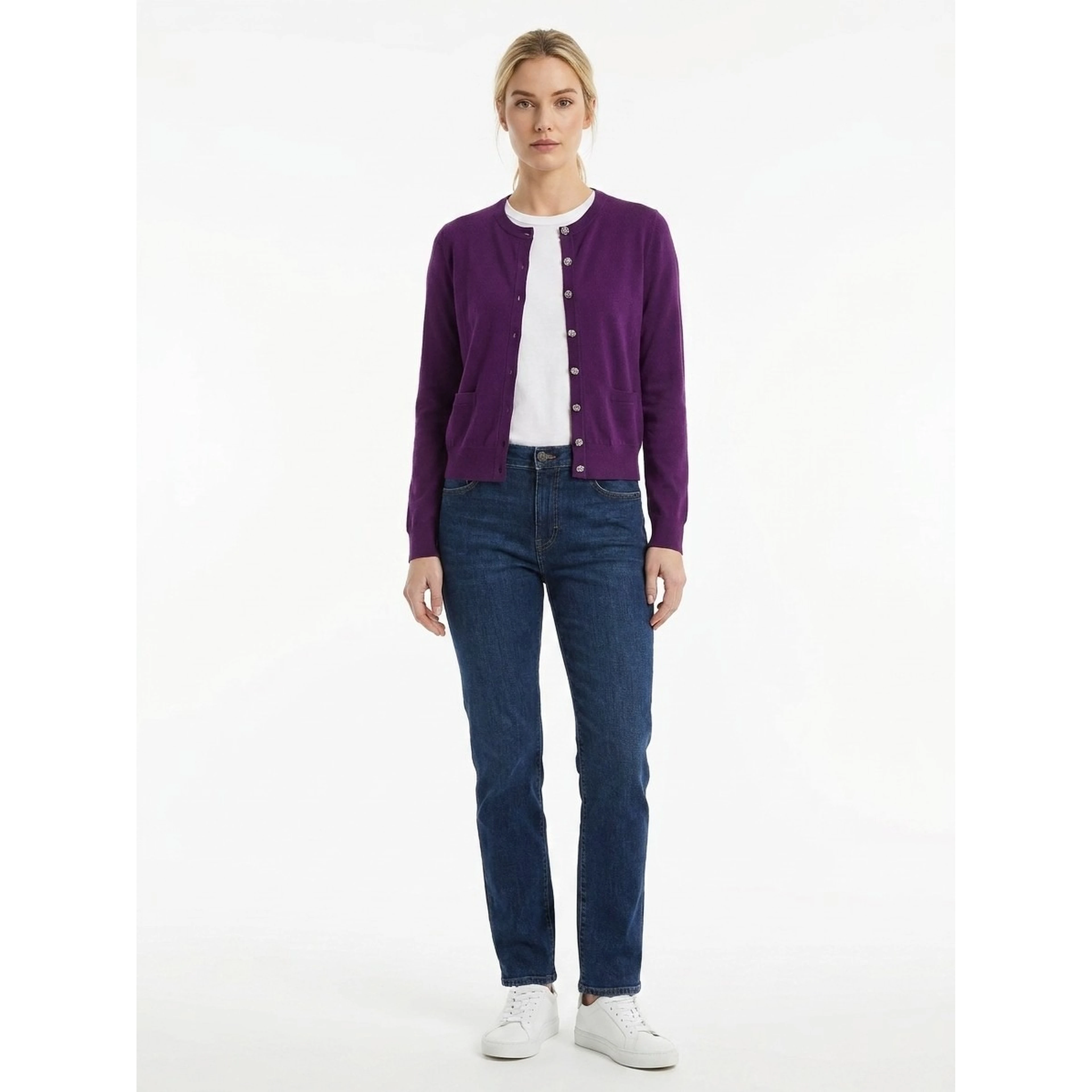 Purple Cashmere Cardigan