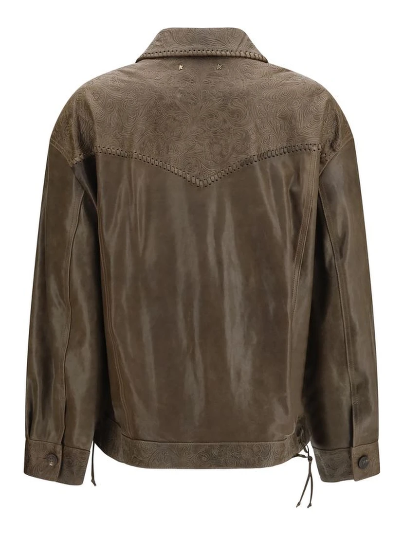 Brown Calf Leather Bos Taurus Leather Jacket