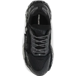 Black Polyester Athletic Sneakers