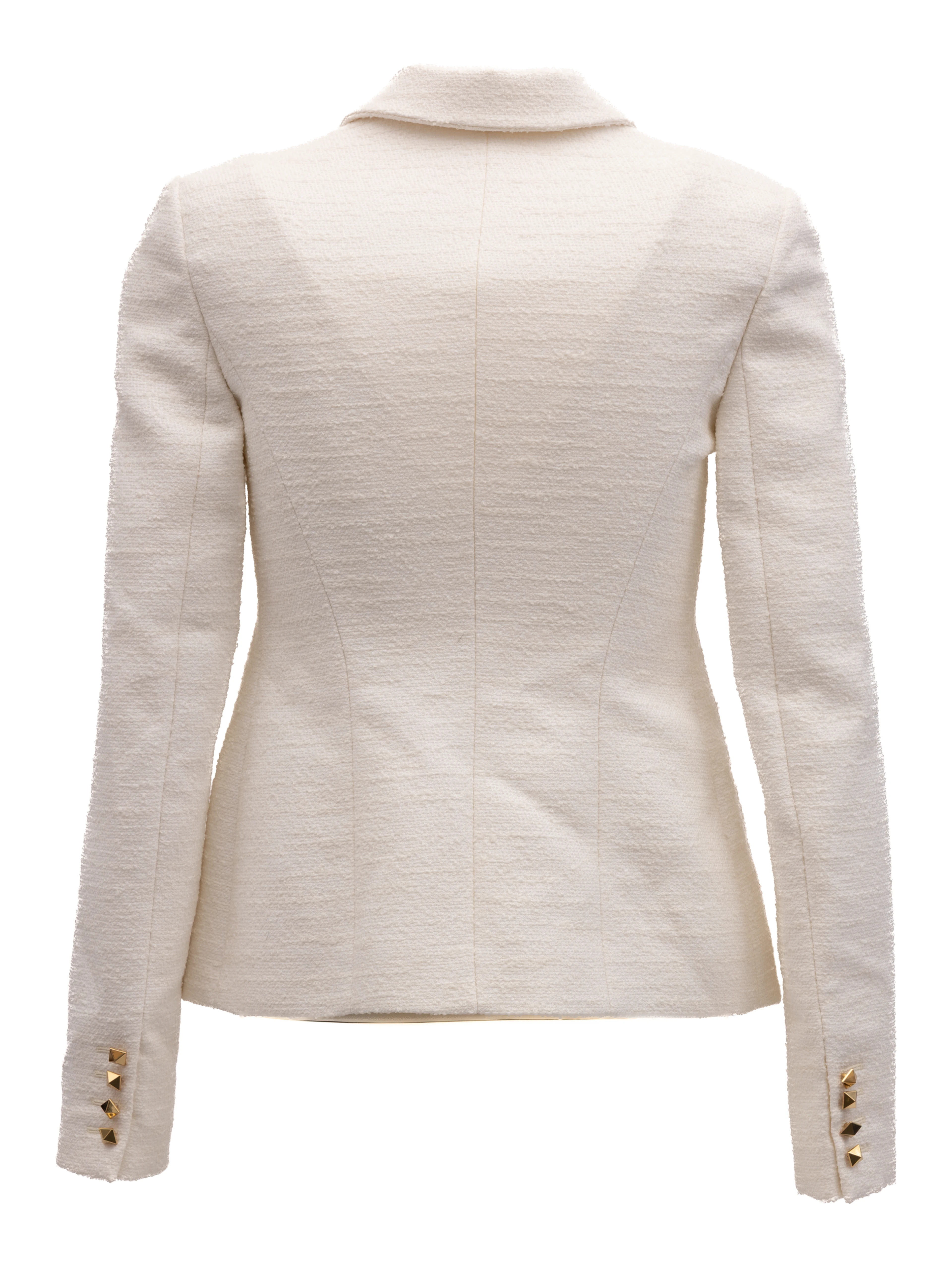 Off-White Tailored Blazer with Gold Stud Buttons