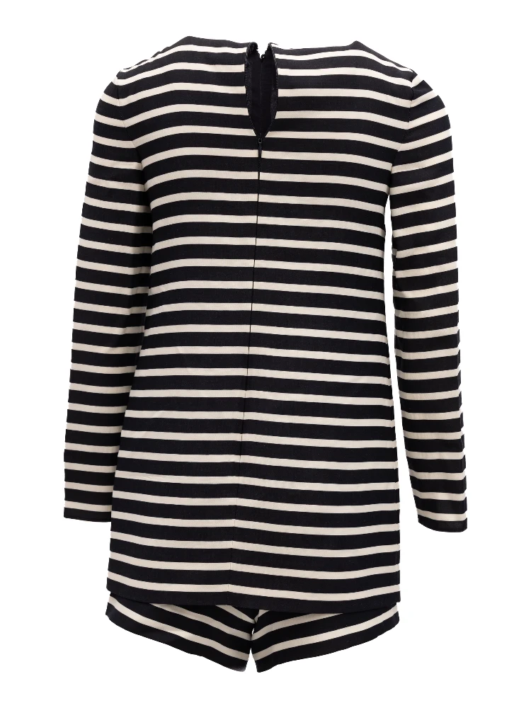 Black and White Striped Romper