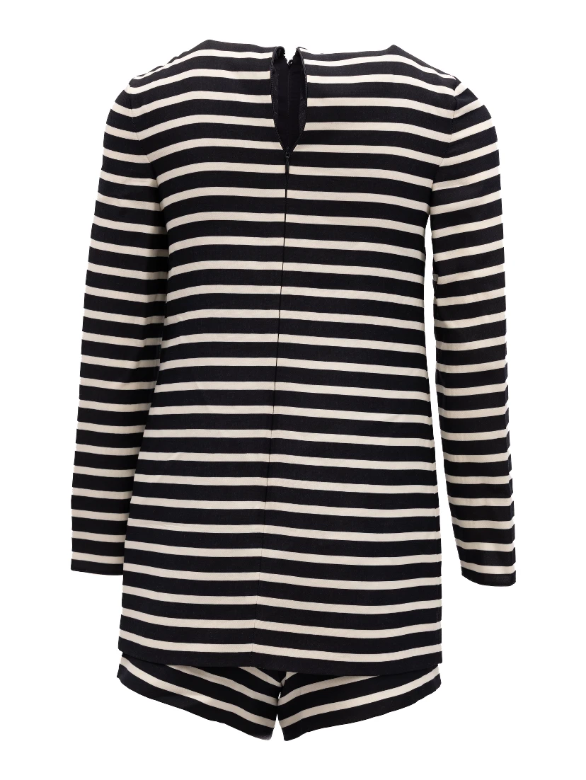 Black and White Striped Romper