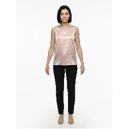 Pink Elastane Tank Tops