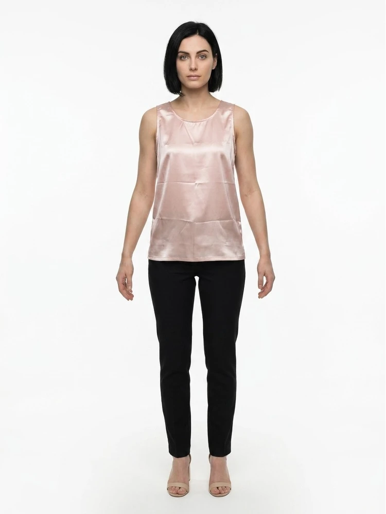 Pink Elastane Tank Tops