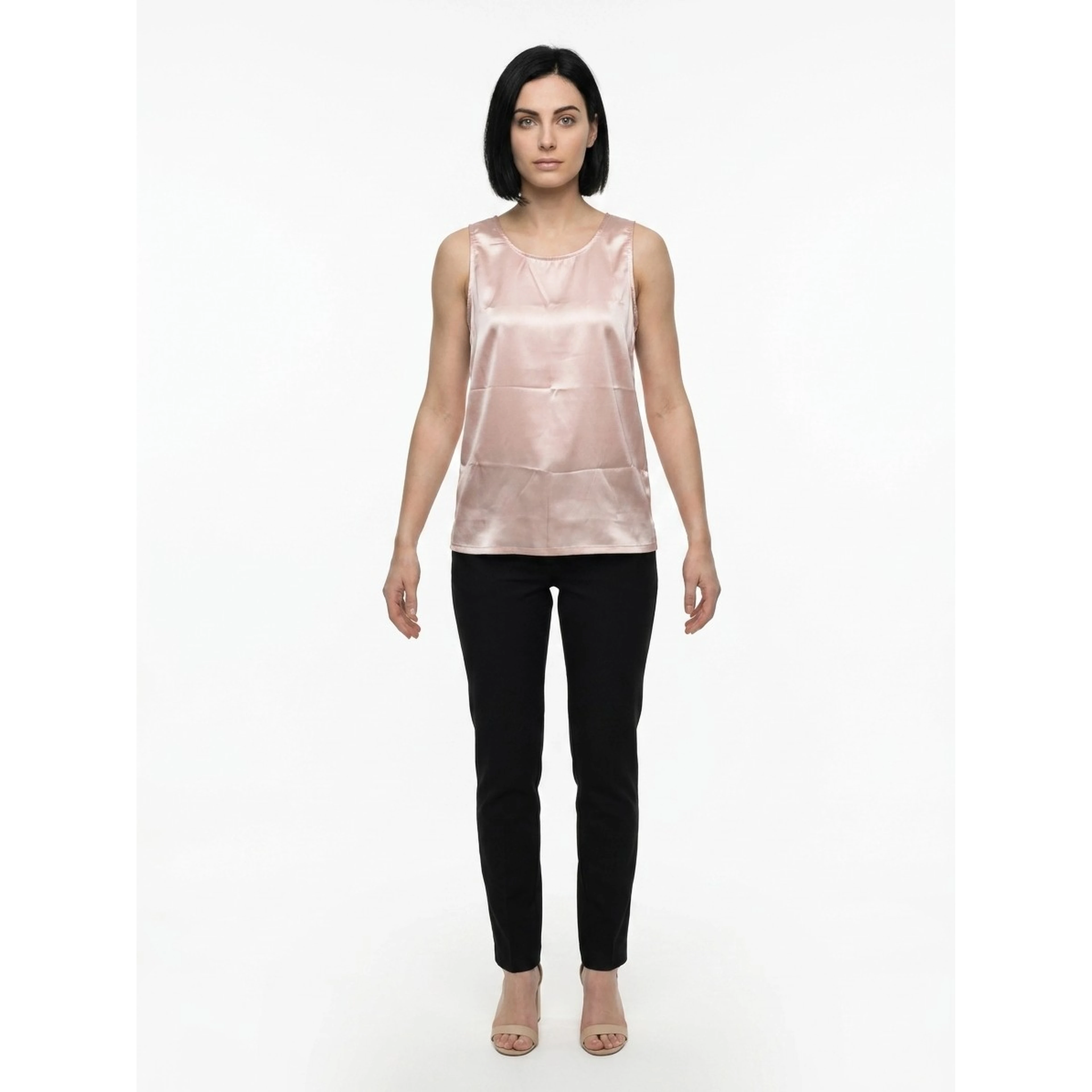 Pink Elastane Tank Tops