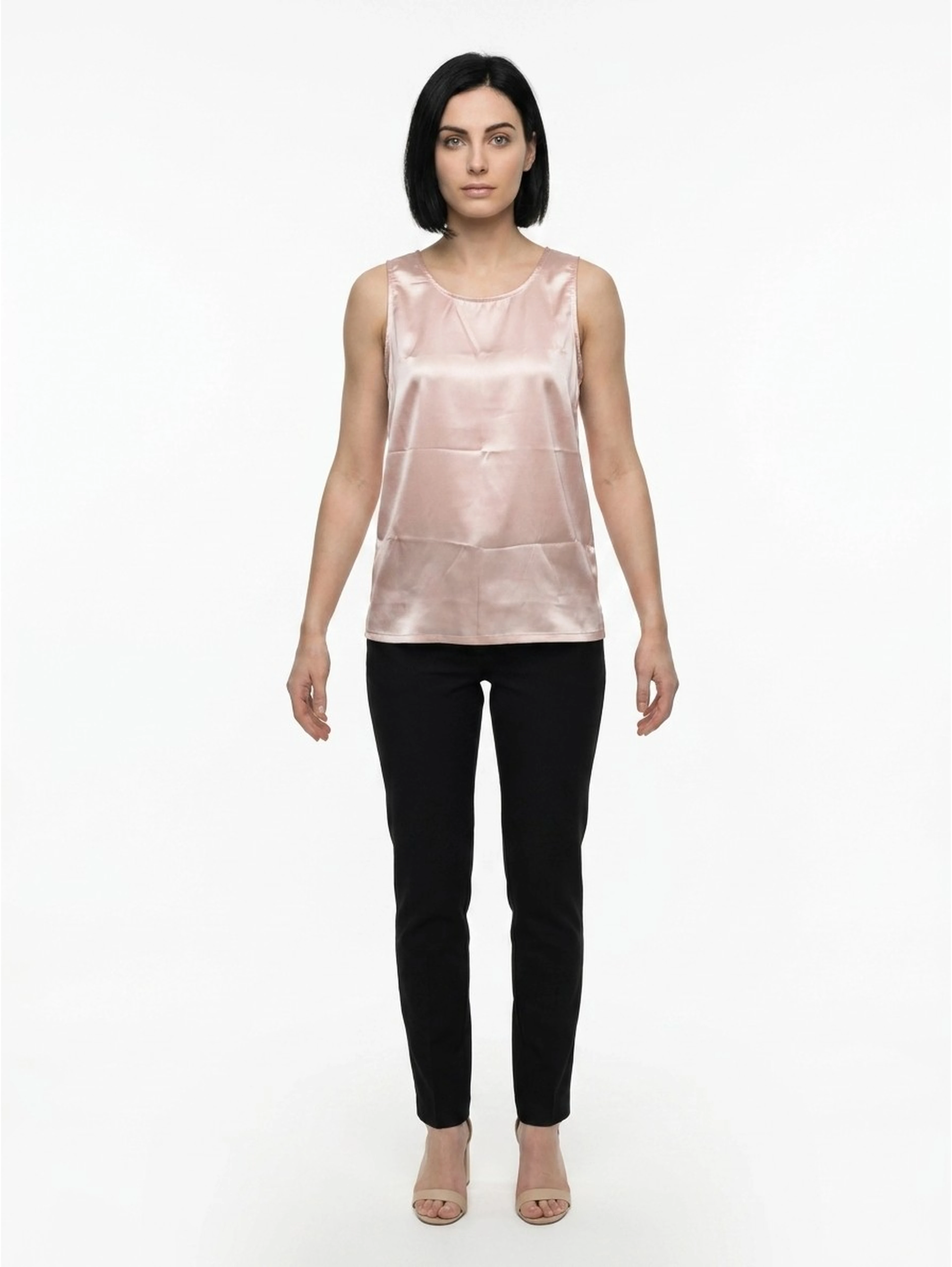 Pink Elastane Tank Tops