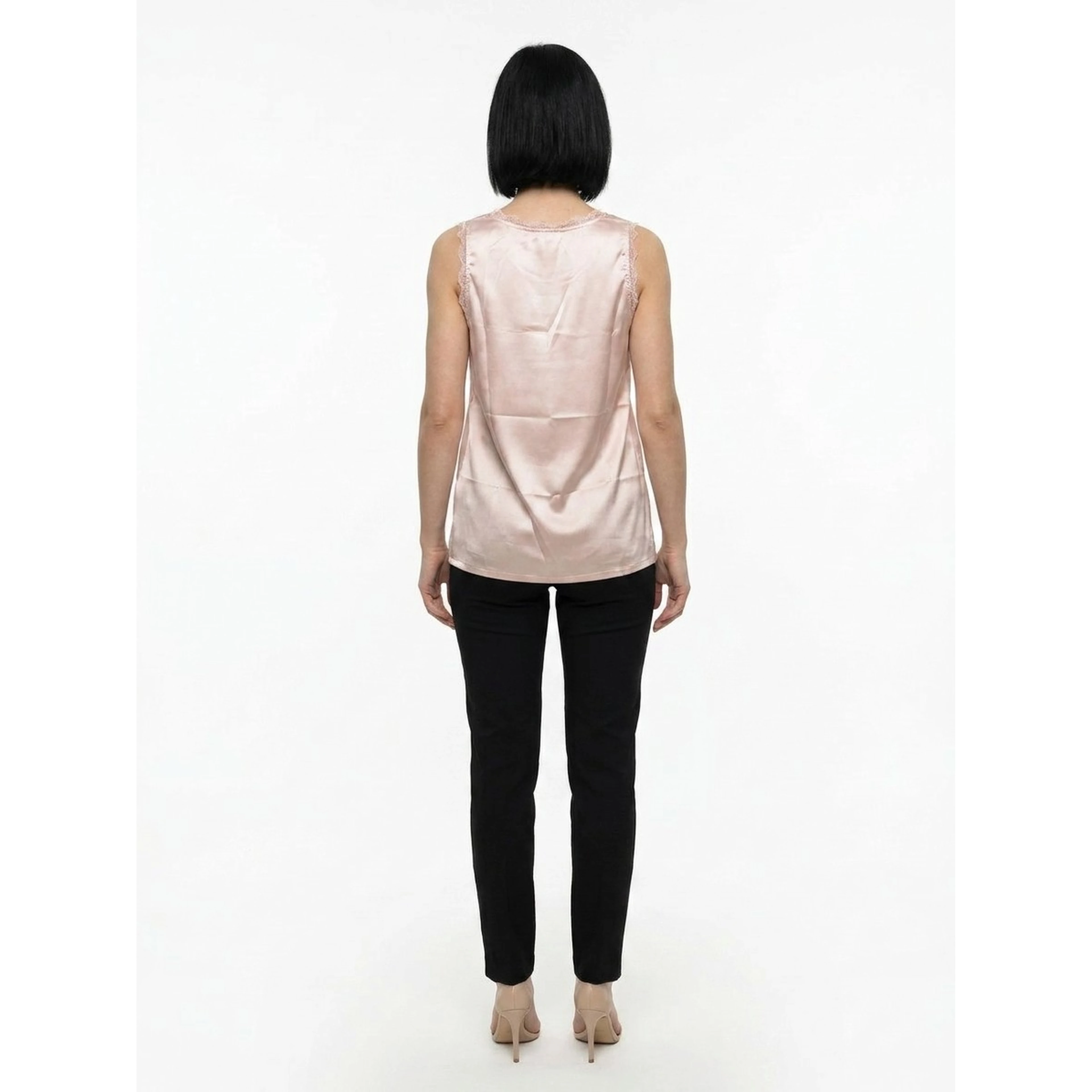 Pink Elastane Tank Tops