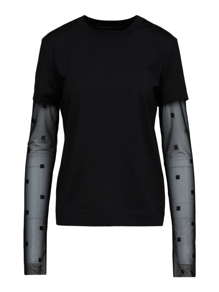 Black Cotton Long Sleeve T-Shirt