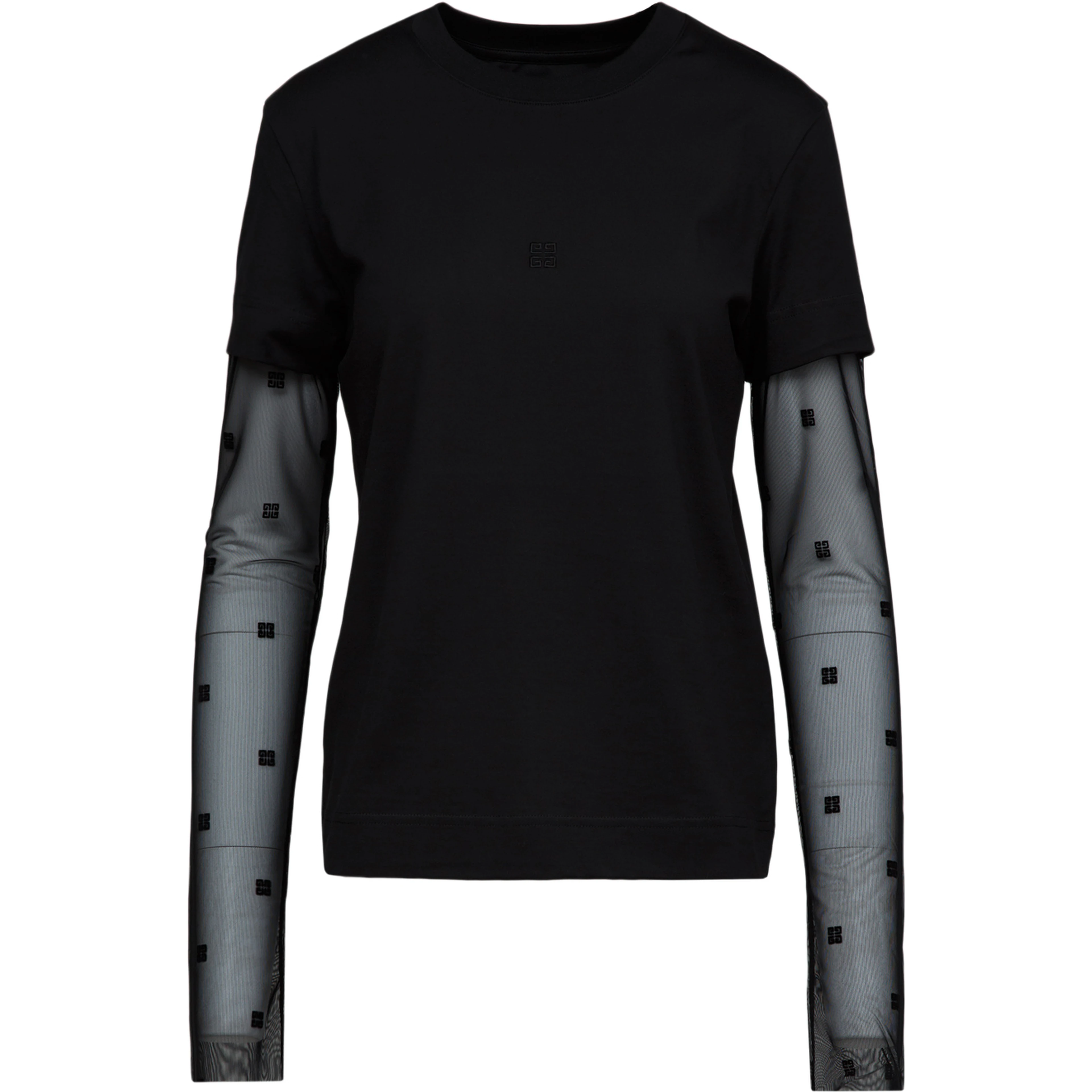Black Cotton Long Sleeve T-Shirt