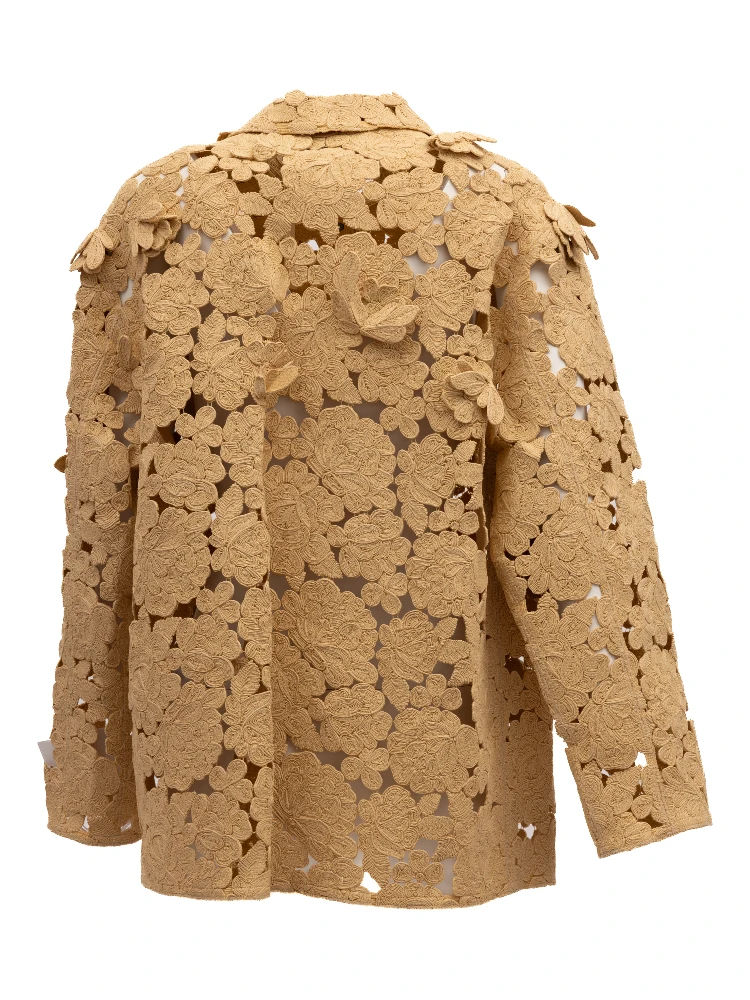 Beige Floral Lace Jacket