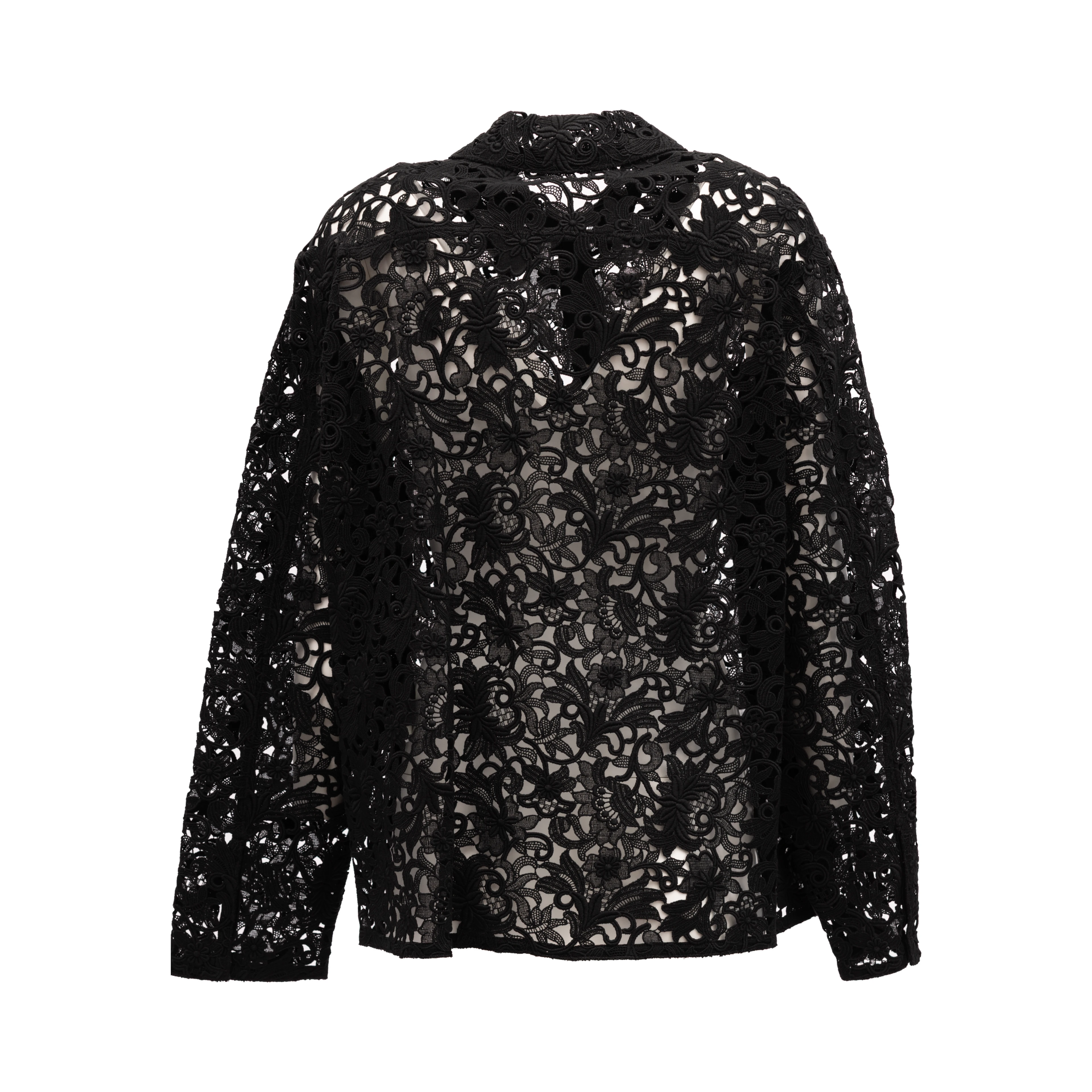 Black Floral Lace Shirt