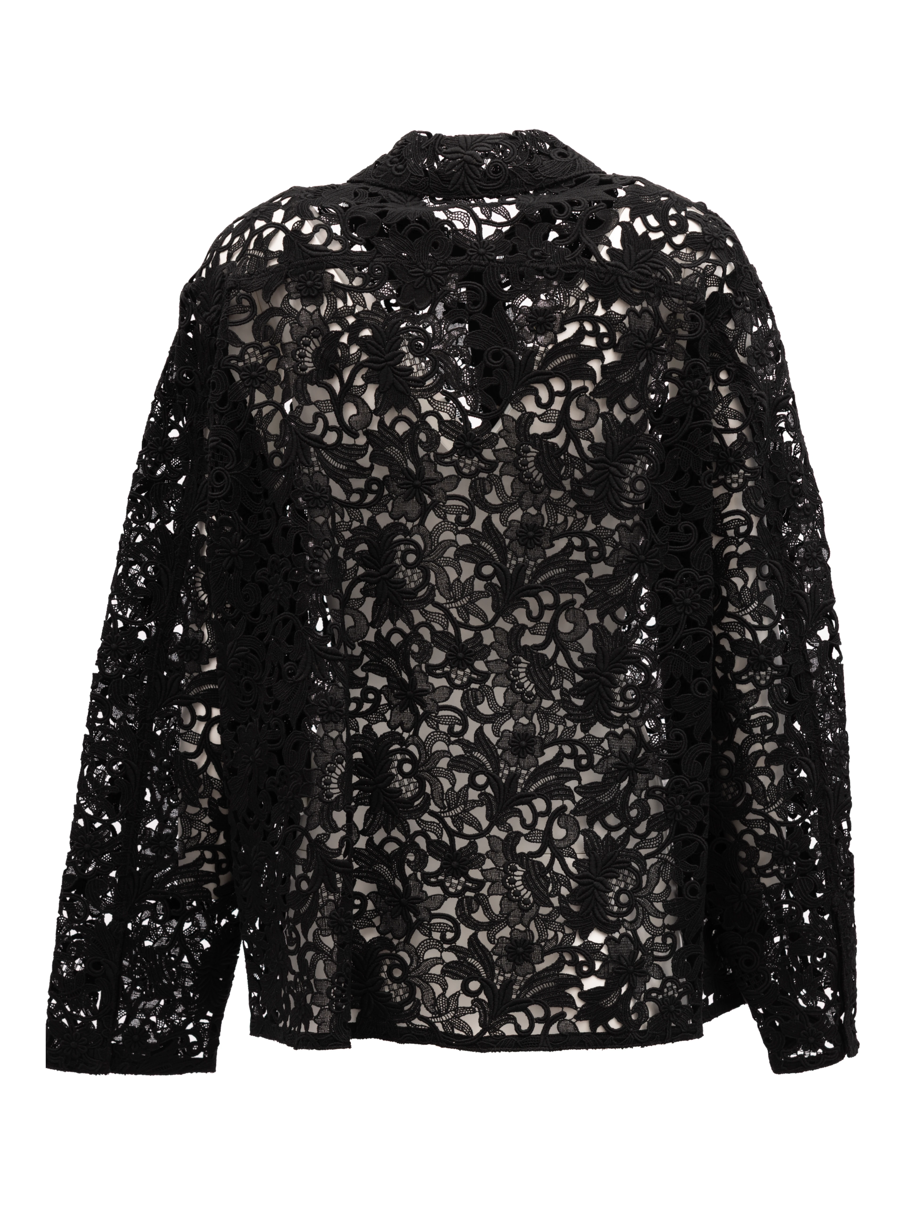 Black Floral Lace Shirt