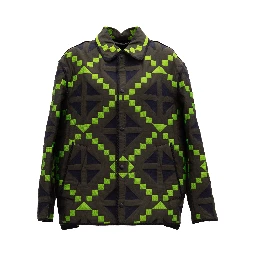 Green Geometric Button-Up Jacket