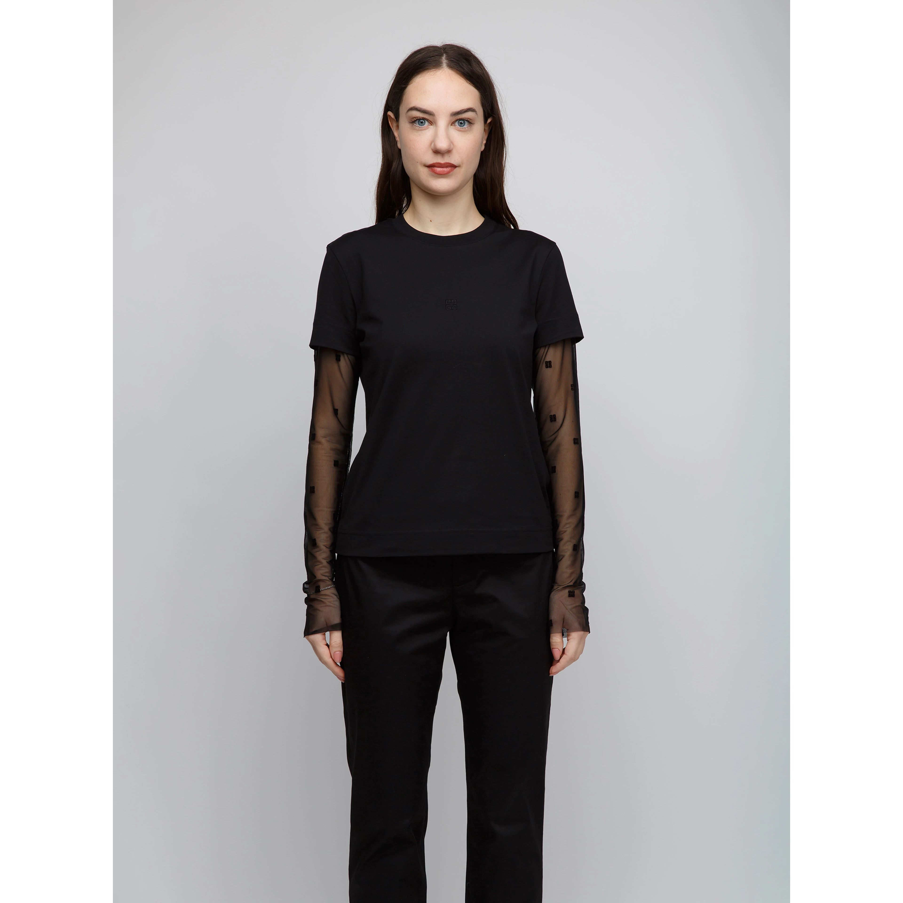 Black Cotton Long Sleeve T-Shirt