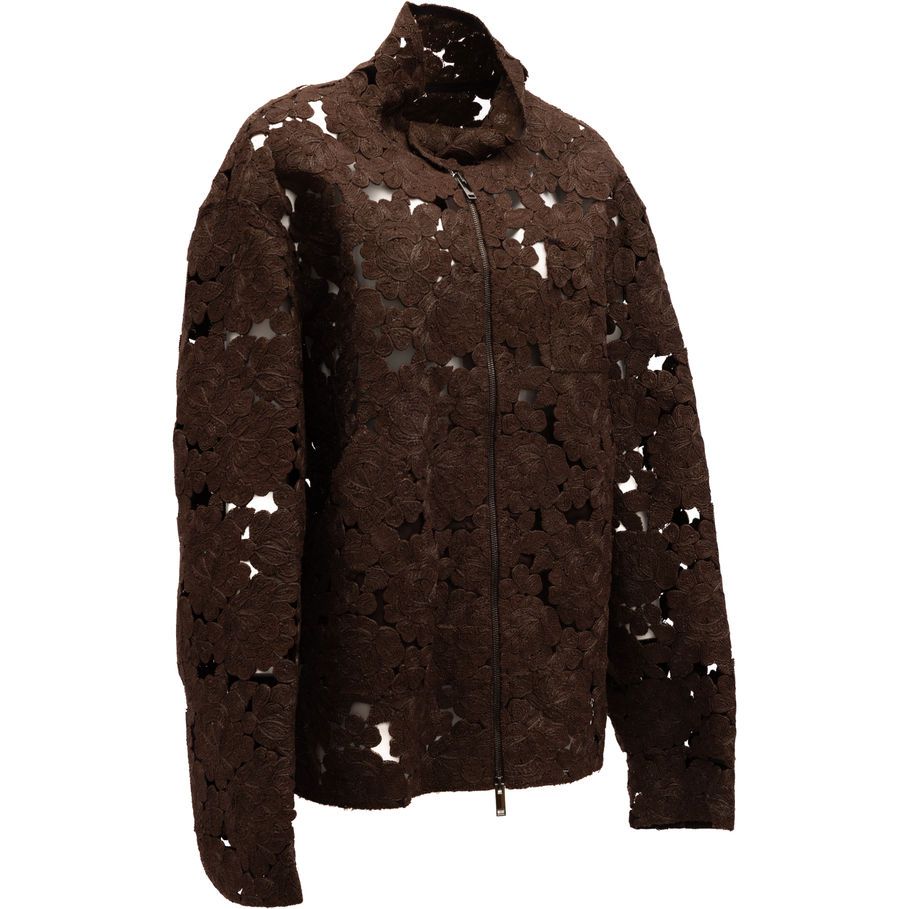 Brown Floral Lace Jacket