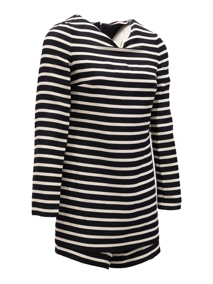 Black and White Striped Romper