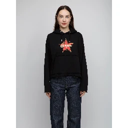 Black Cotton Hoodie