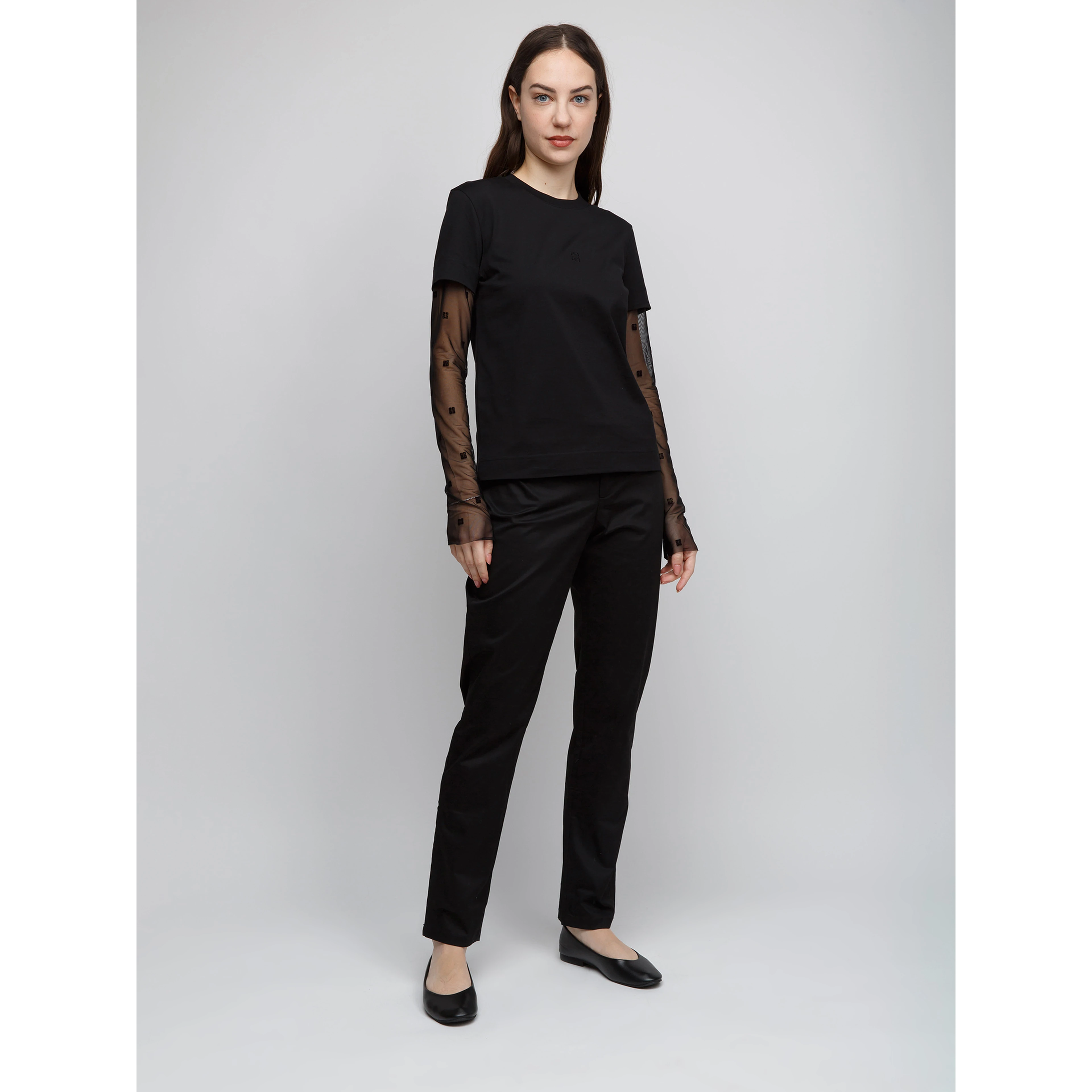Black Cotton Long Sleeve T-Shirt