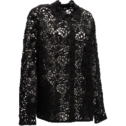 Black Floral Lace Shirt
