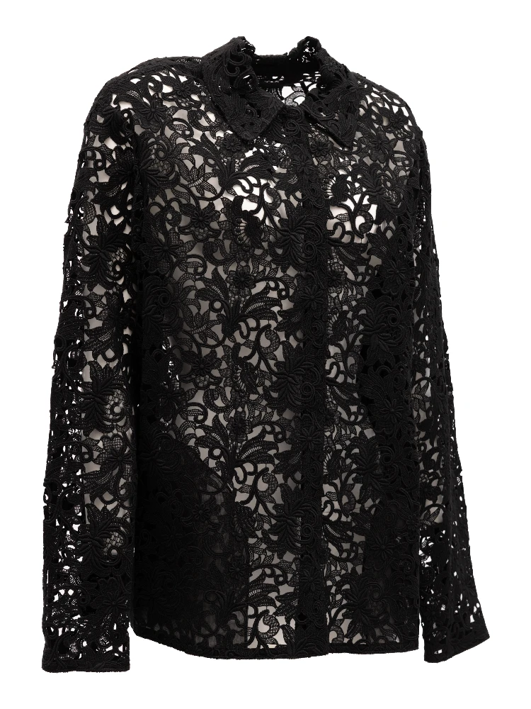 Black Floral Lace Shirt alternative