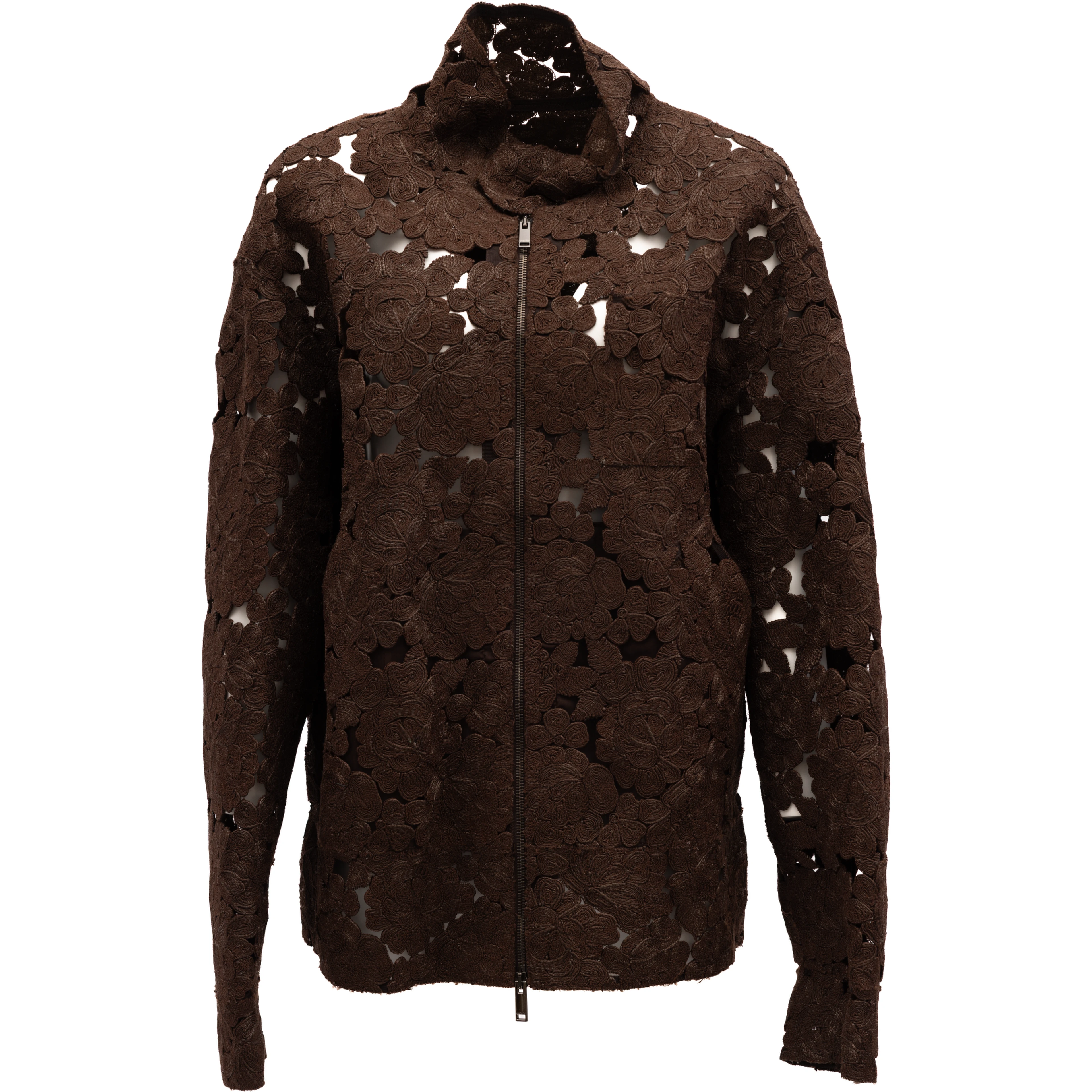 Brown Floral Lace Jacket