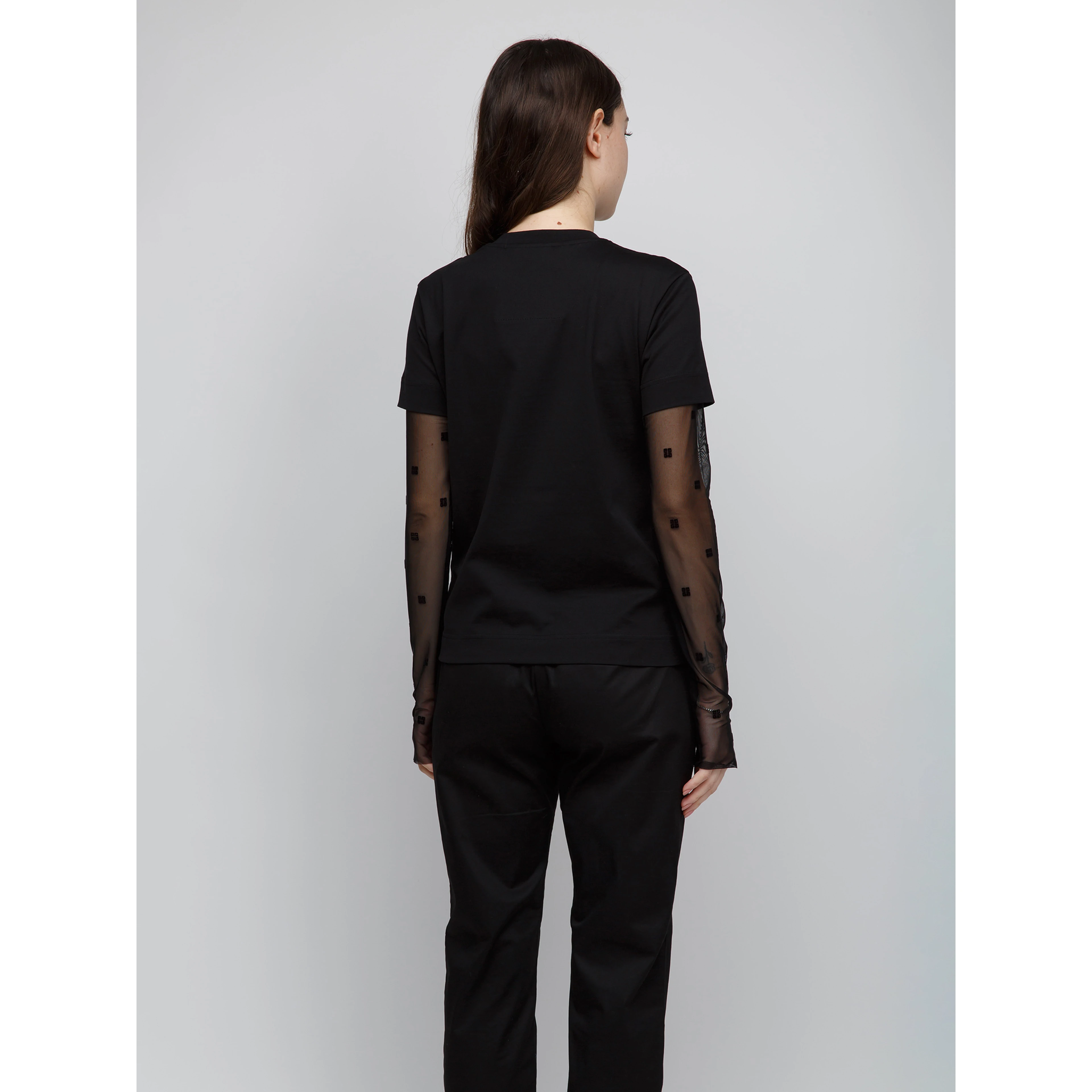 Black Cotton Long Sleeve T-Shirt