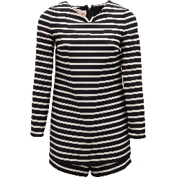 Black and White Striped Romper