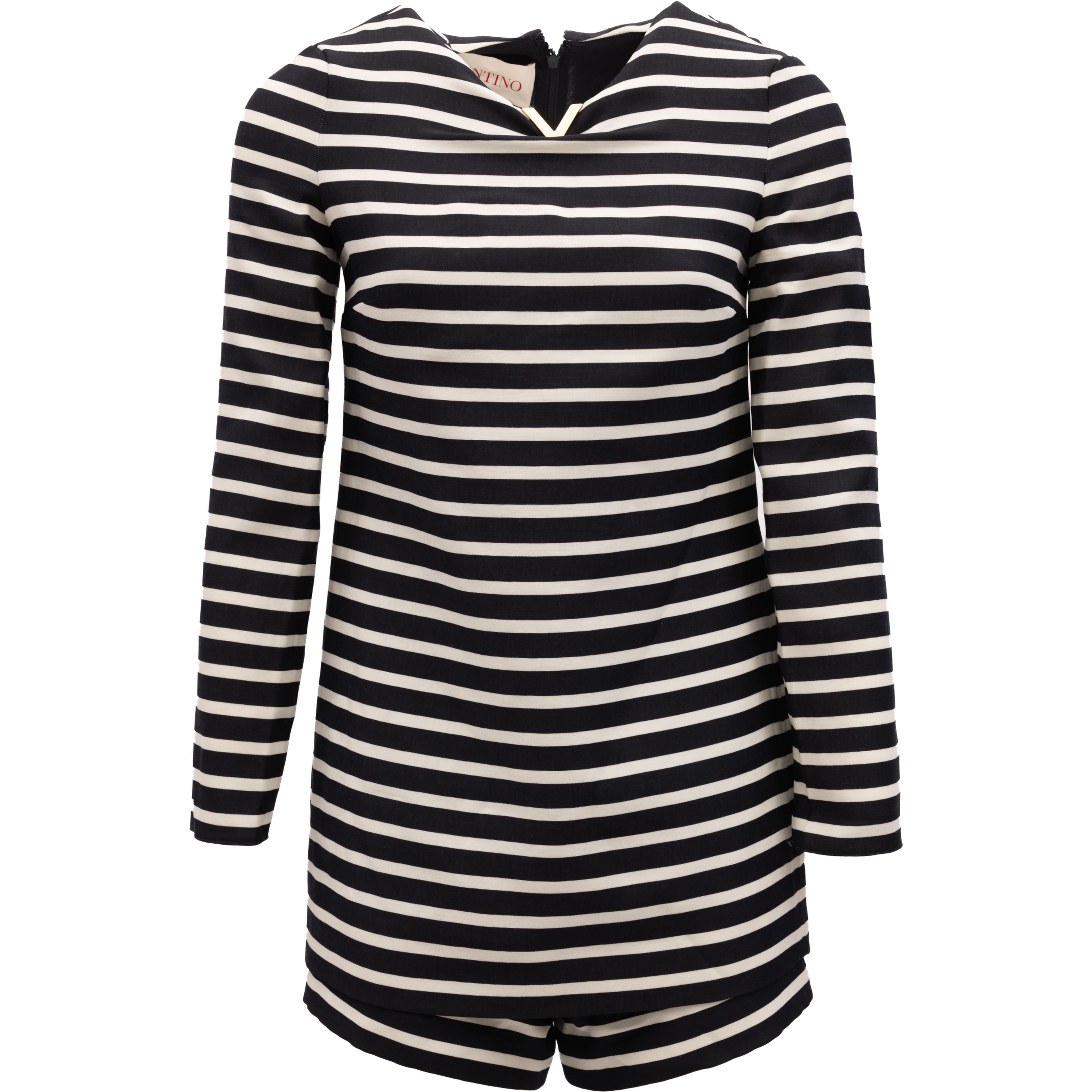 Black and White Striped Romper