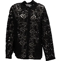 Black Floral Lace Shirt