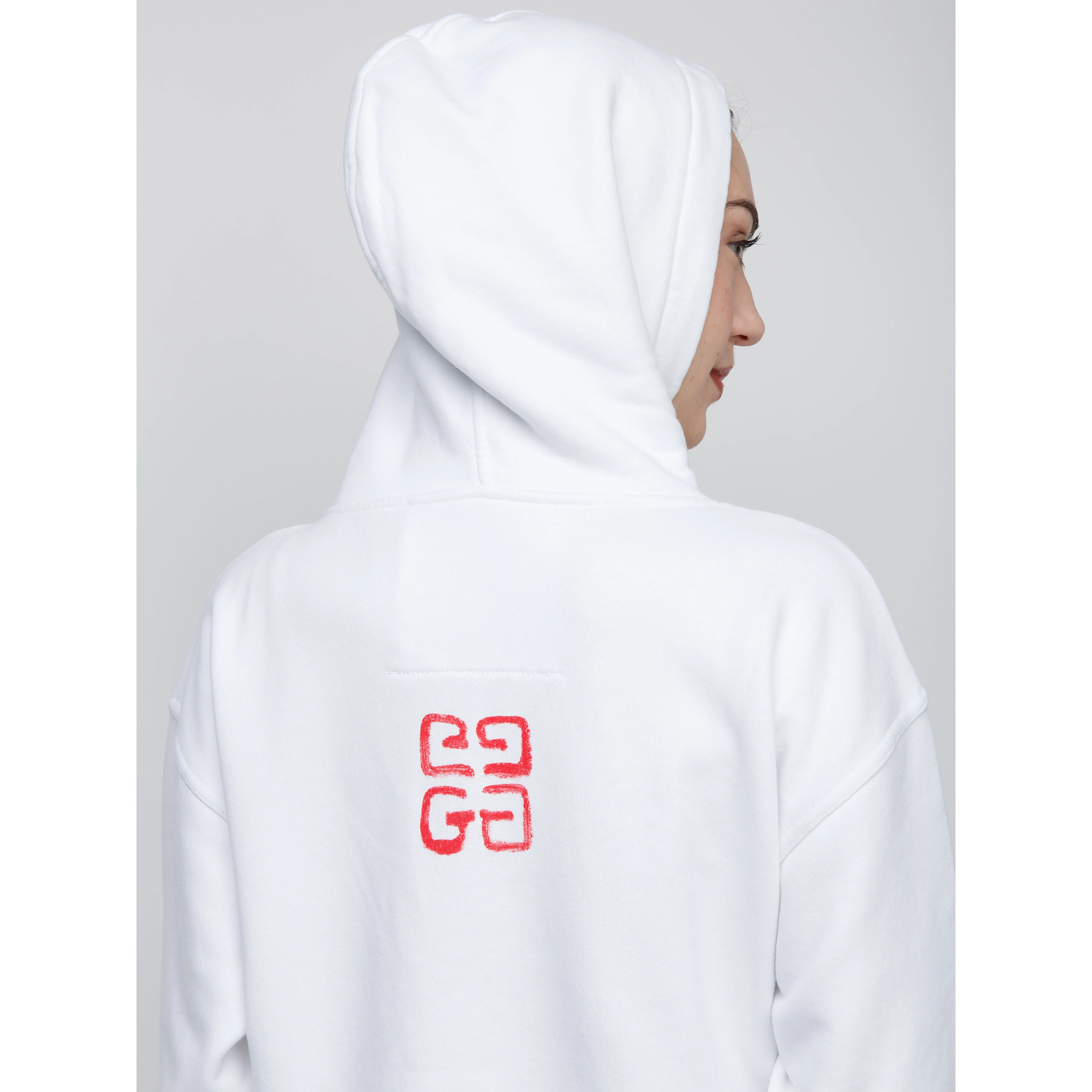 White Cotton Hoodie