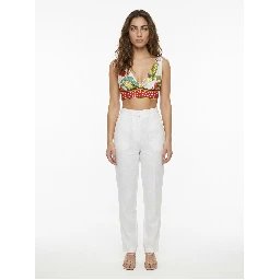 Multicolor Silk Sleeveles T-Shirt