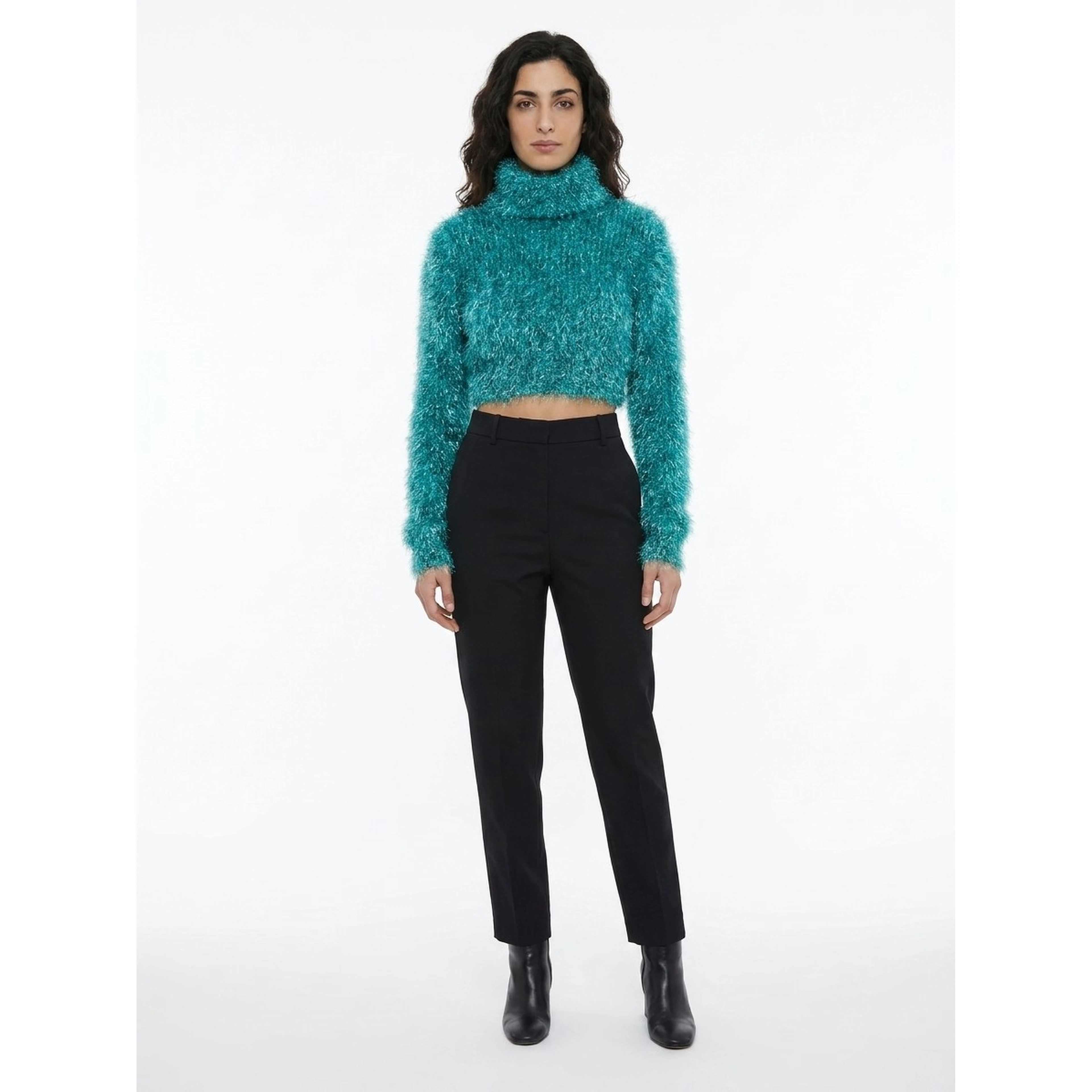 Blue Polyamide Turtleneck