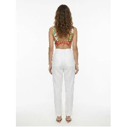 Multicolor Silk Sleeveles T-Shirt