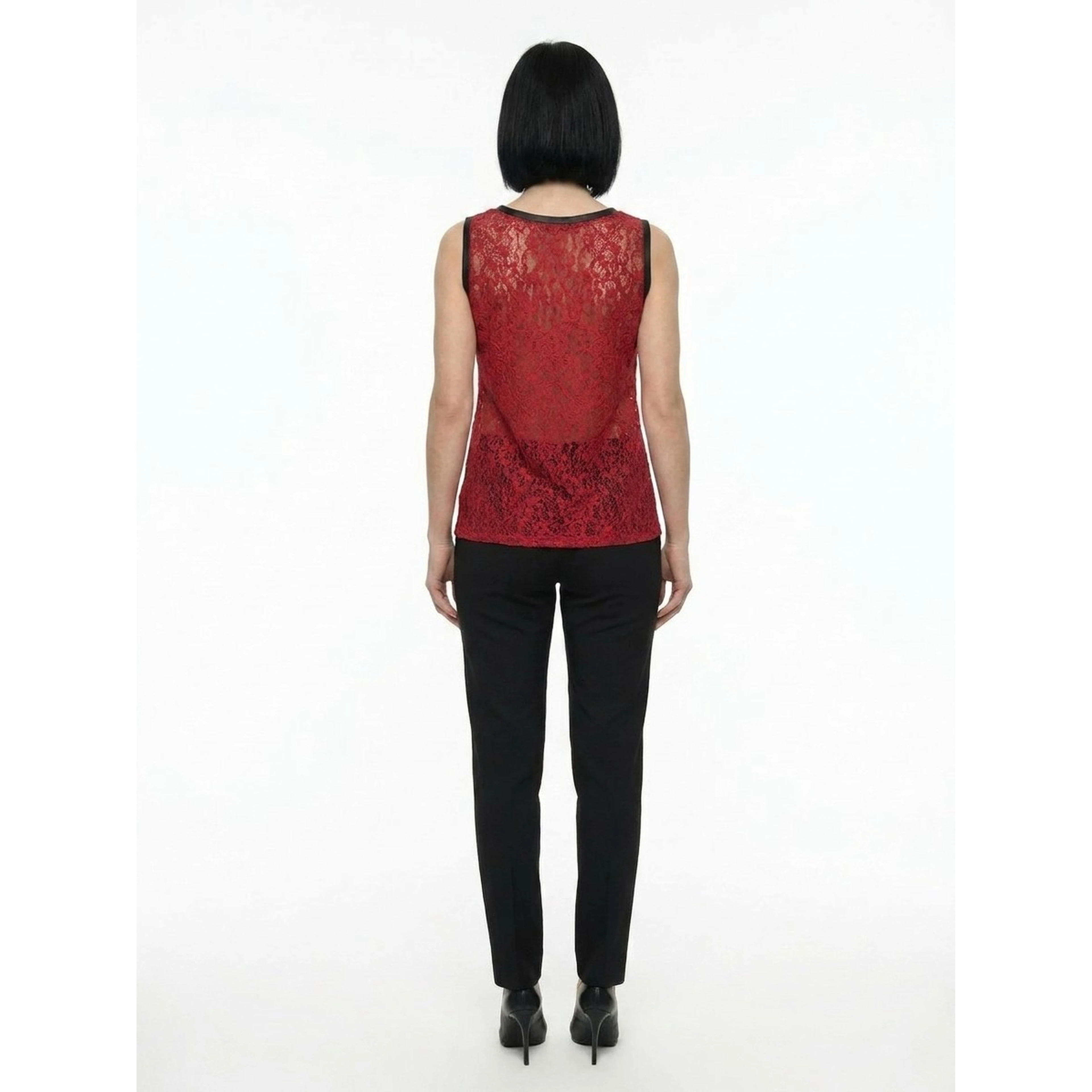 Bordeaux Acetate Sleeveles T-Shirt