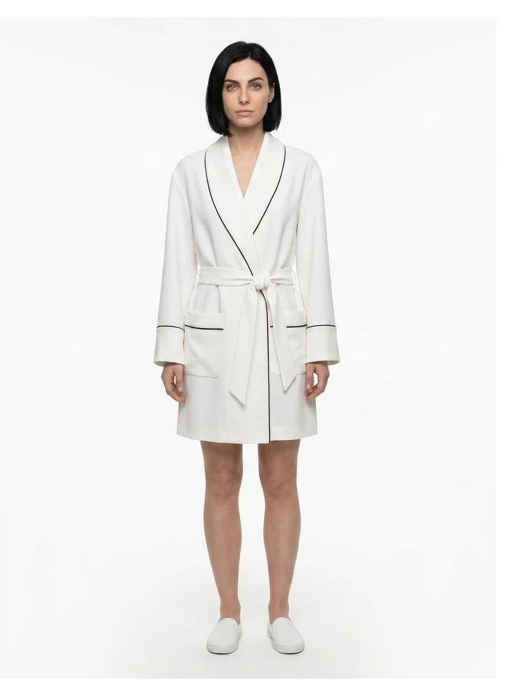 White Elastane Robe