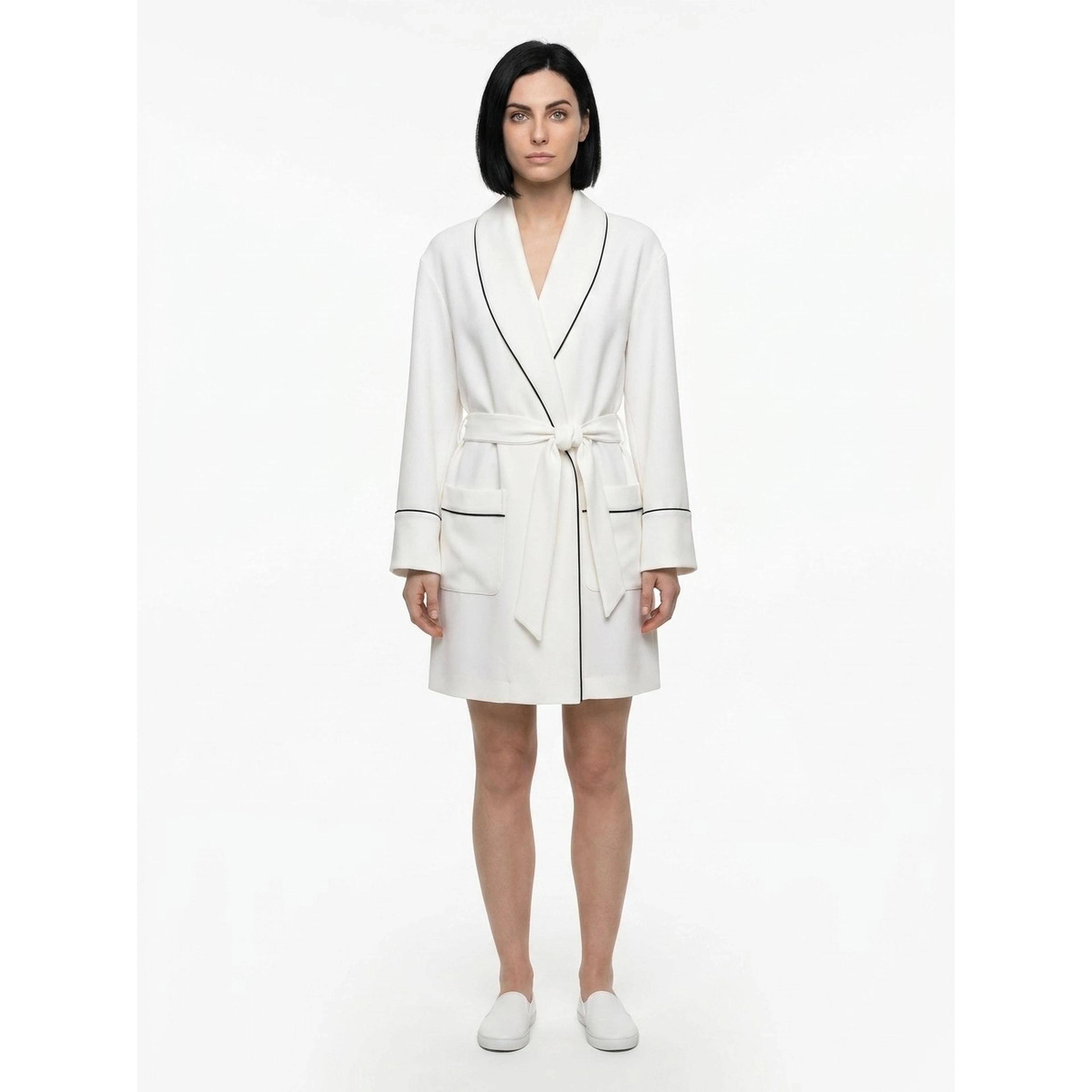 White Elastane Robe