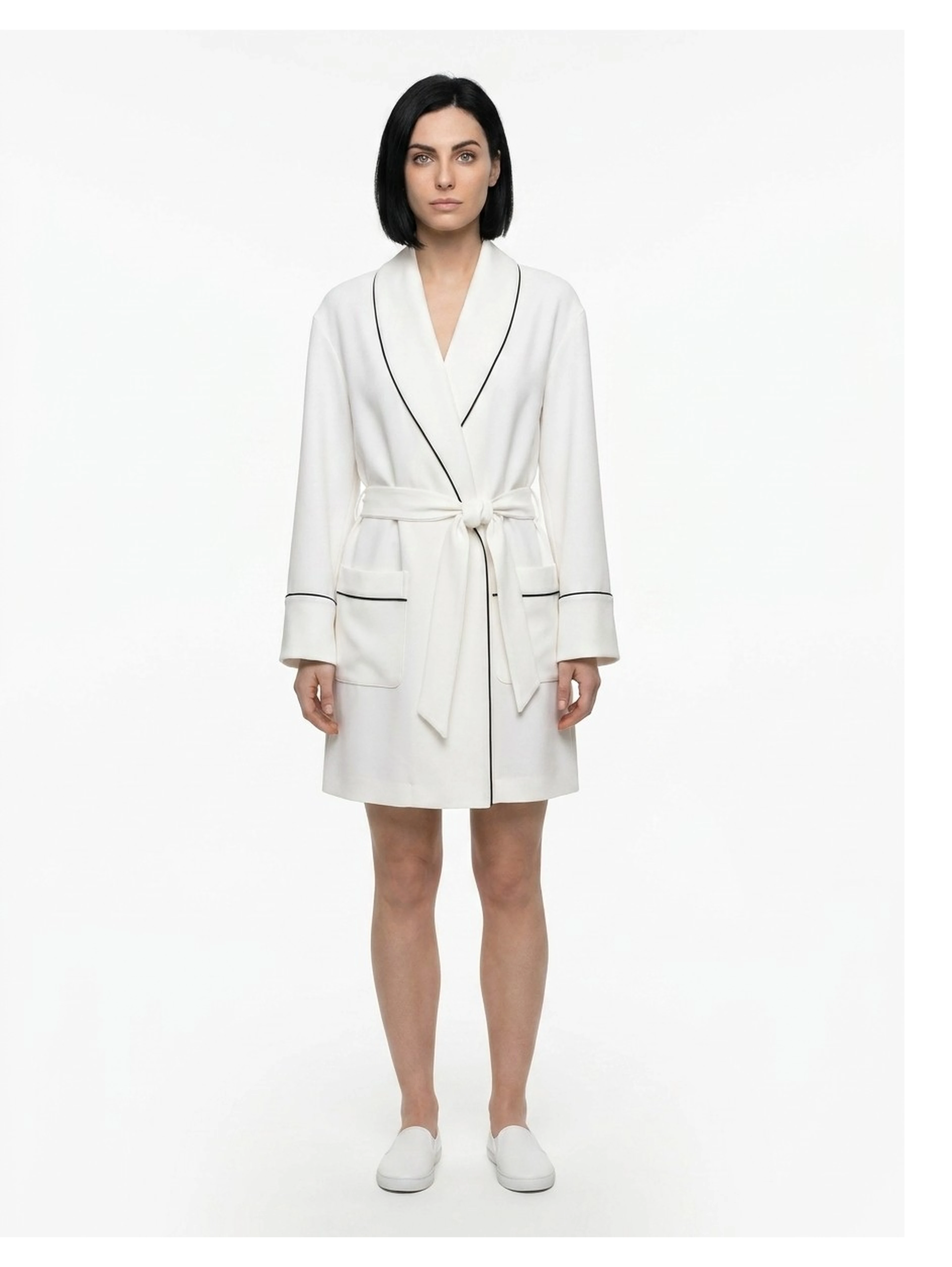 White Elastane Robe