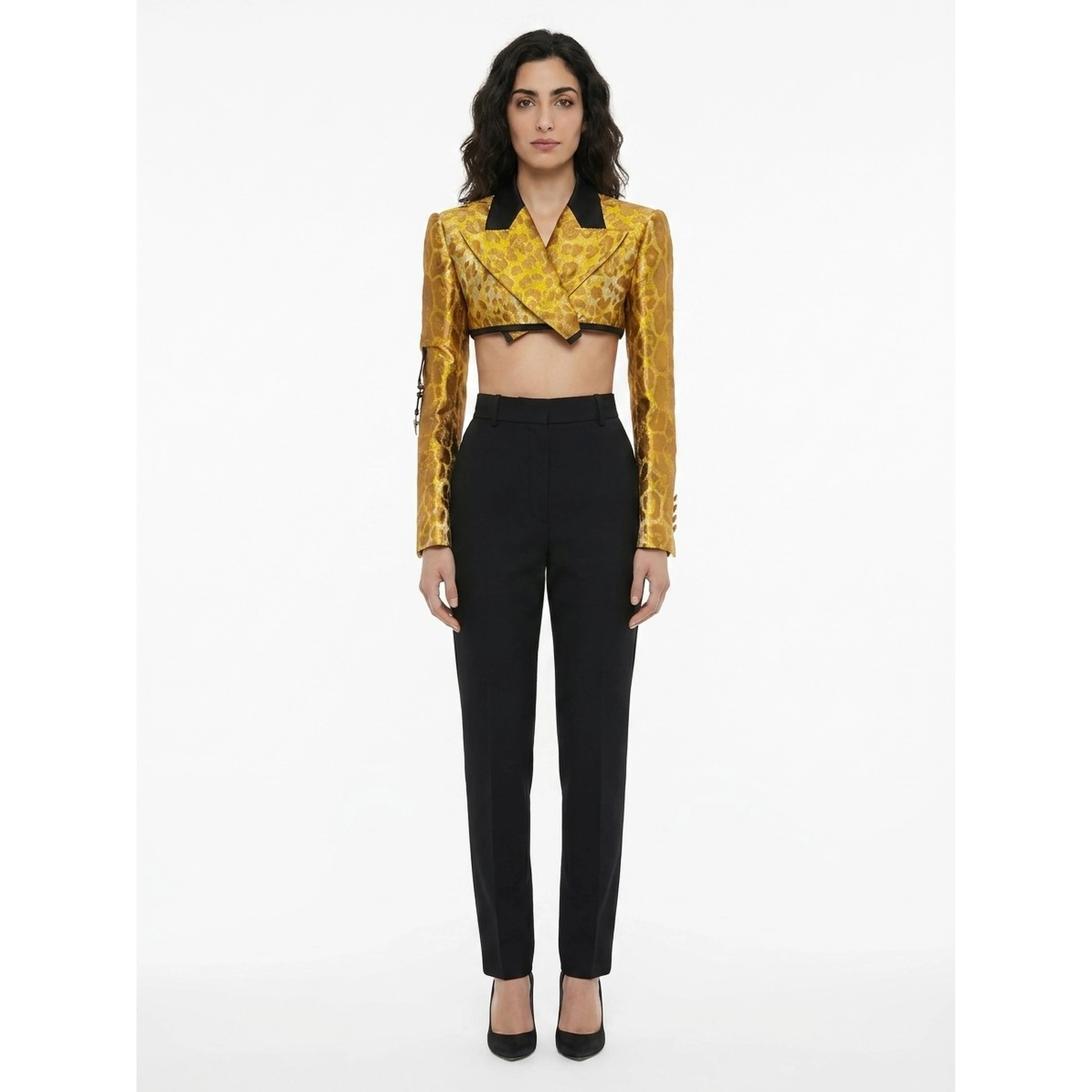 Multicolor Elastane Full-Length Jacket