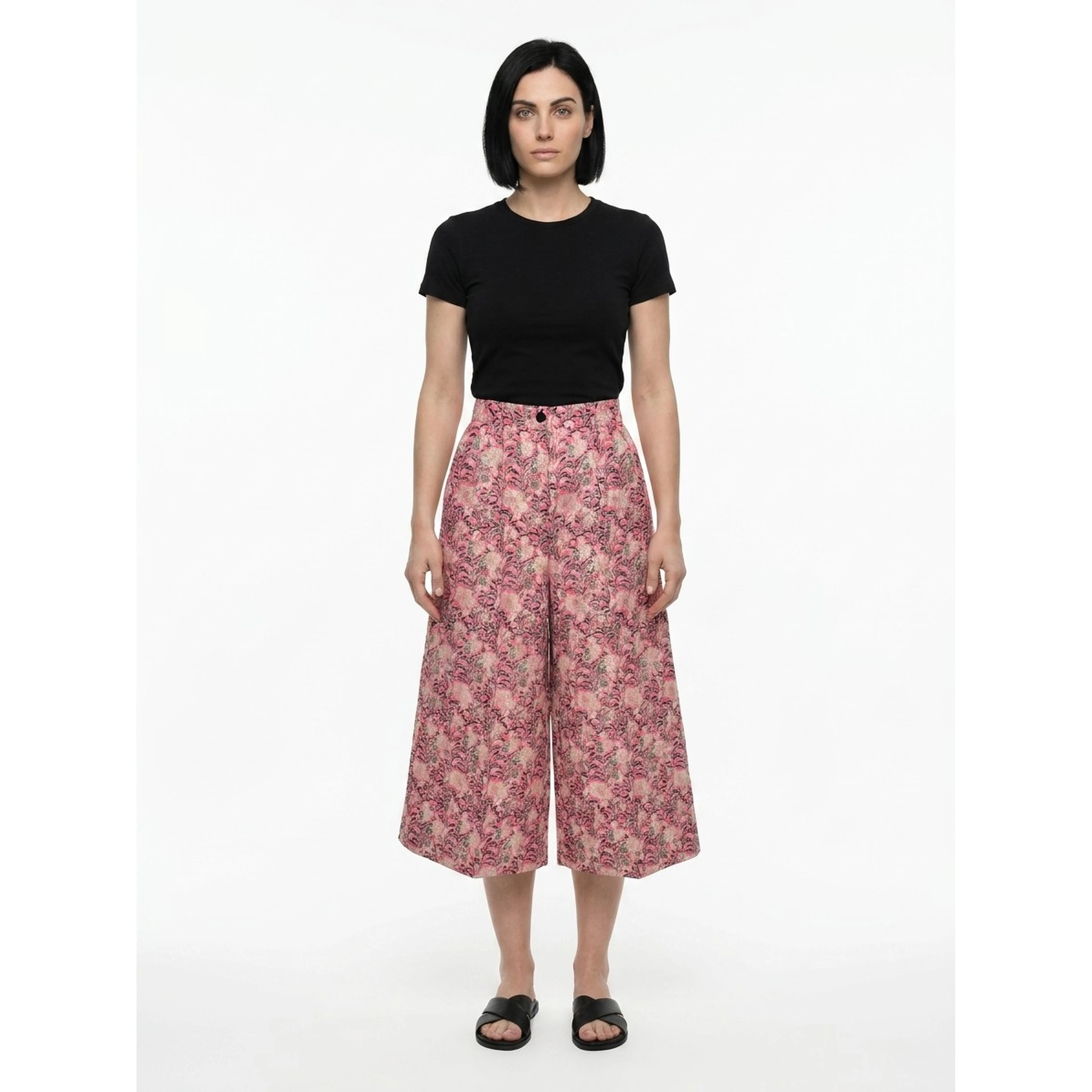 Multicolor Cotton Casual Pants