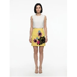 Yellow Wool Mini Skirt