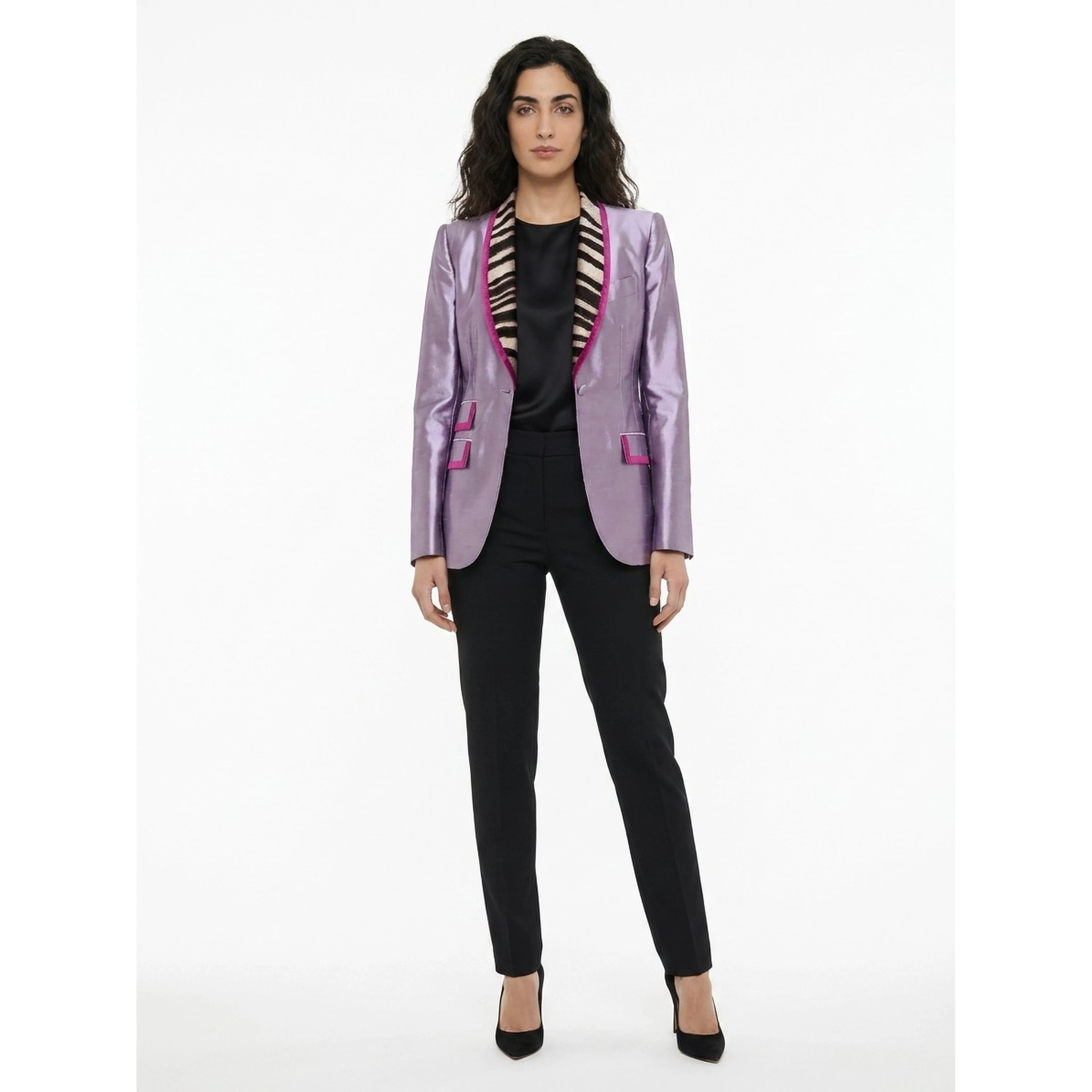 Purple Polyamide Blazer