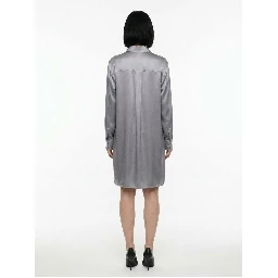 Gray Silk Casual Dress