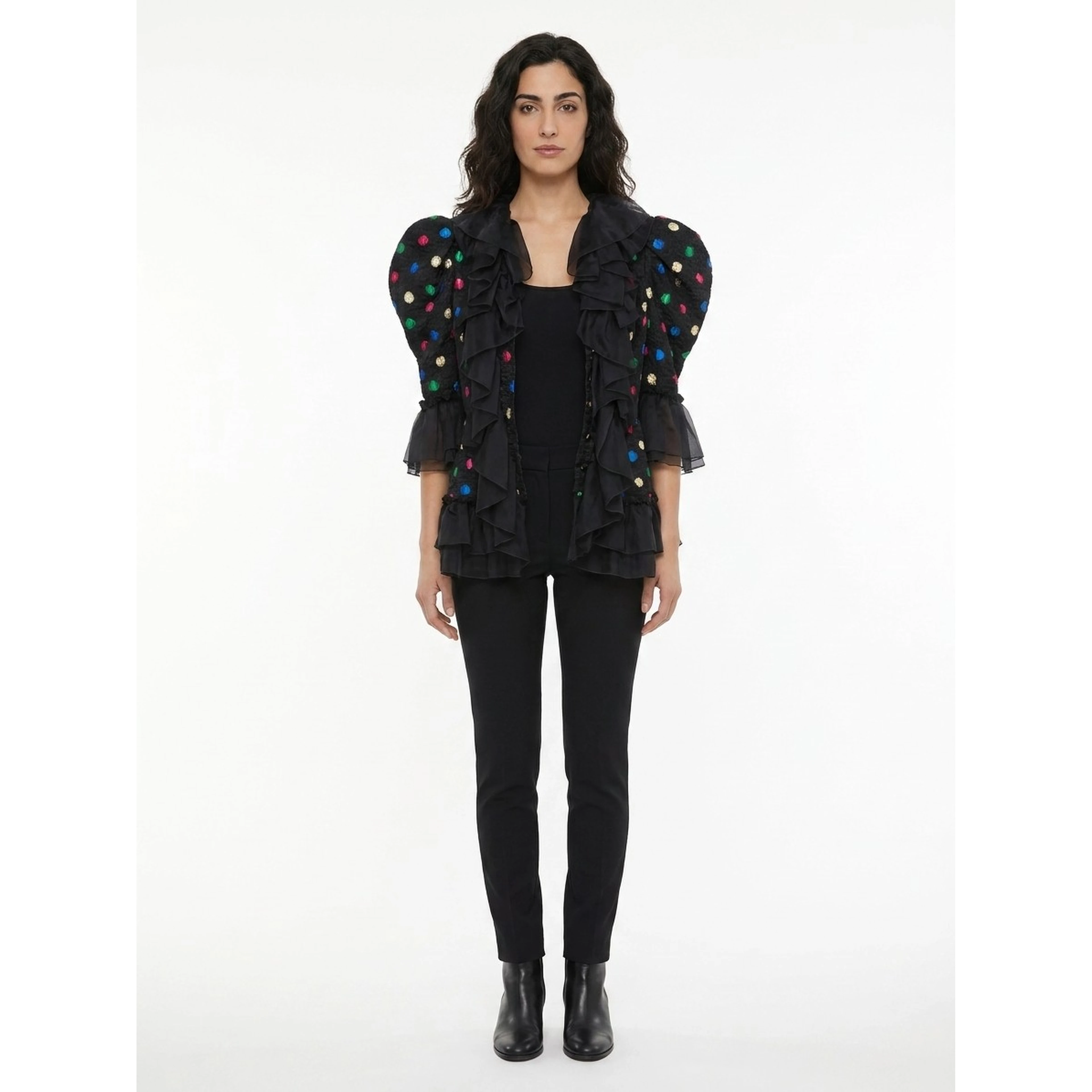 Multicolor Acetate Biker Jacket