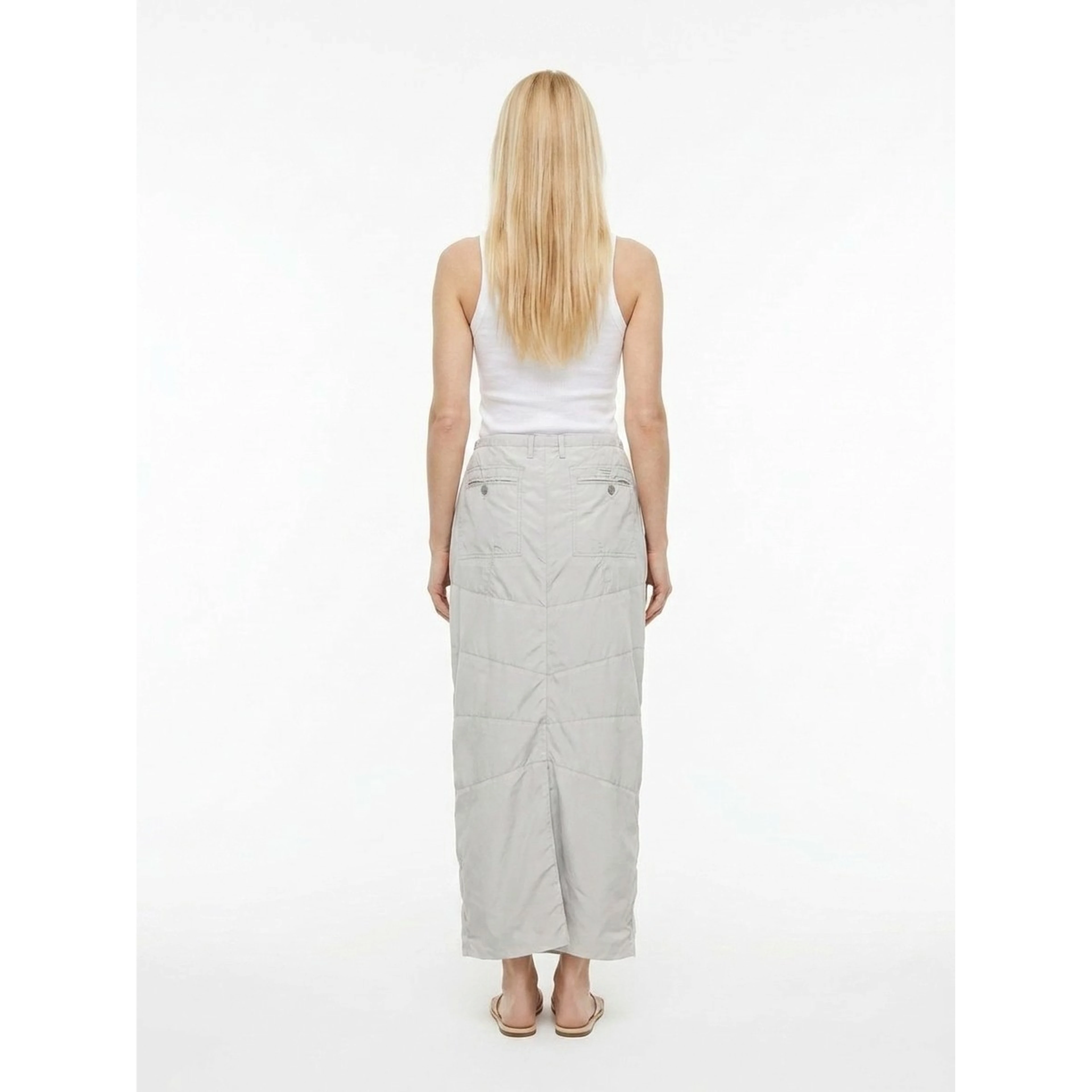 Gray Polyamide Long Skirt