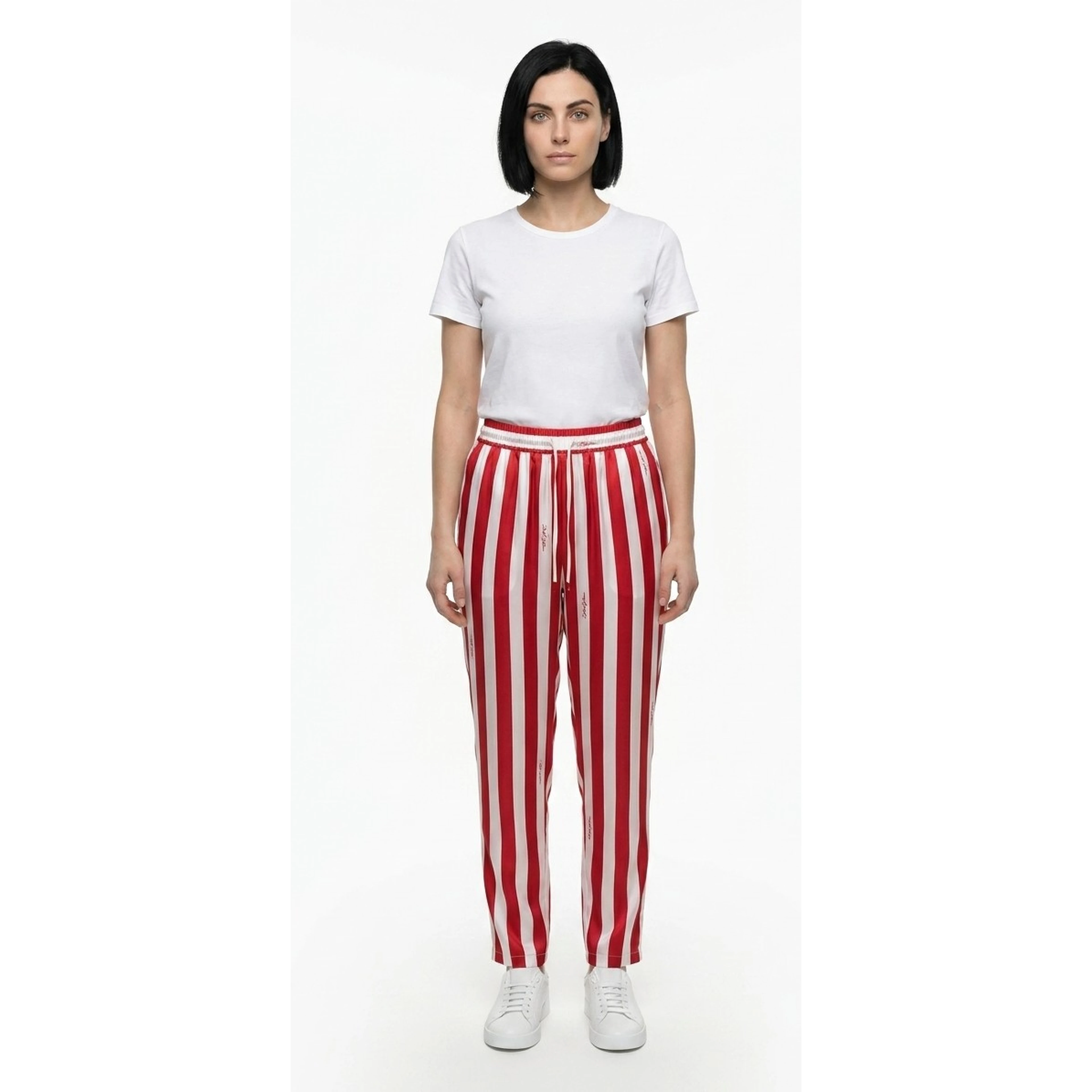 Multicolor Silk Casual Pants