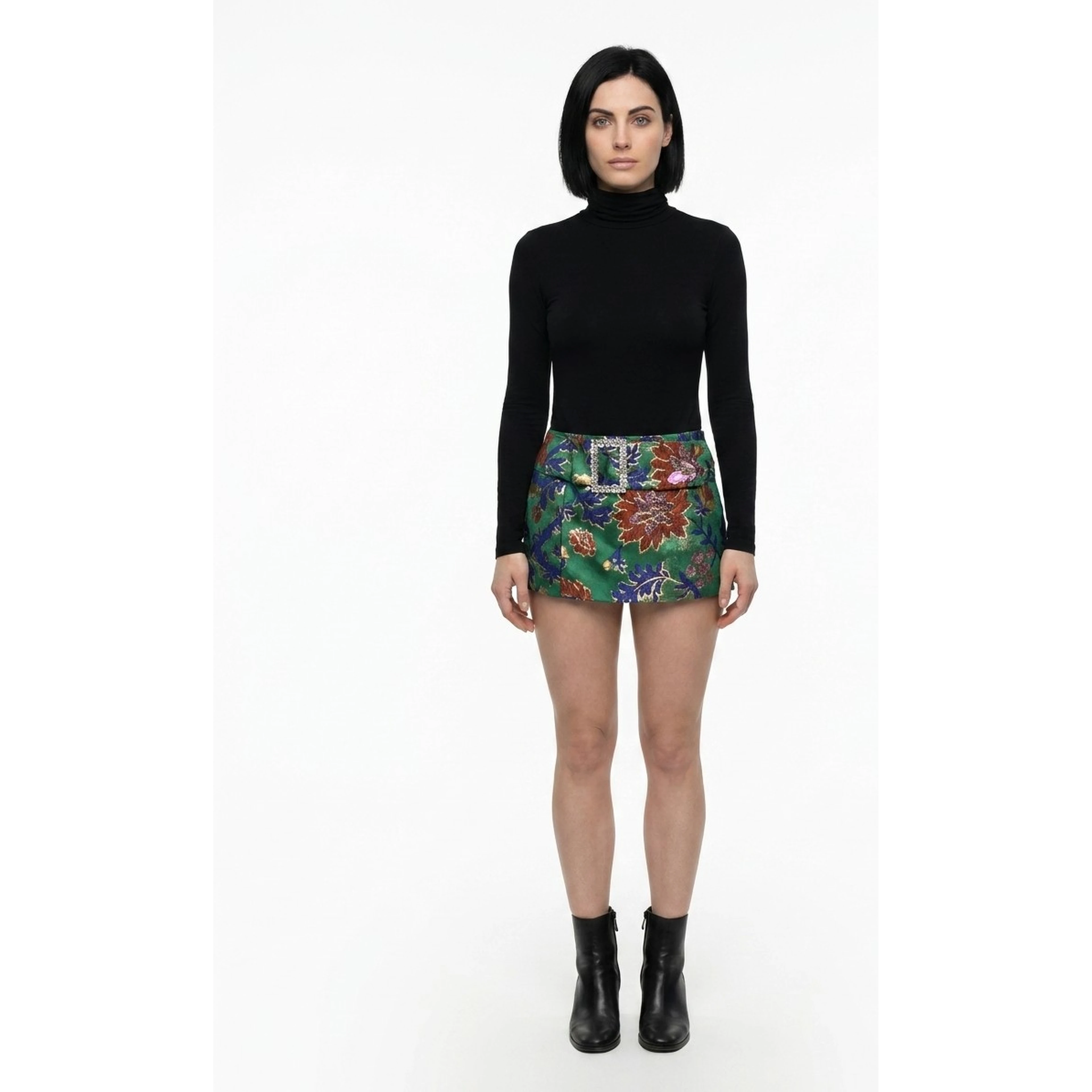 Multicolor Cotton Mini Skirt