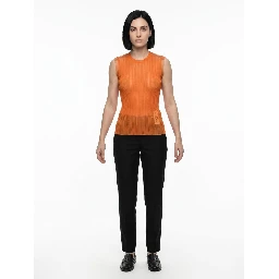Orange Polyester Tank Tops