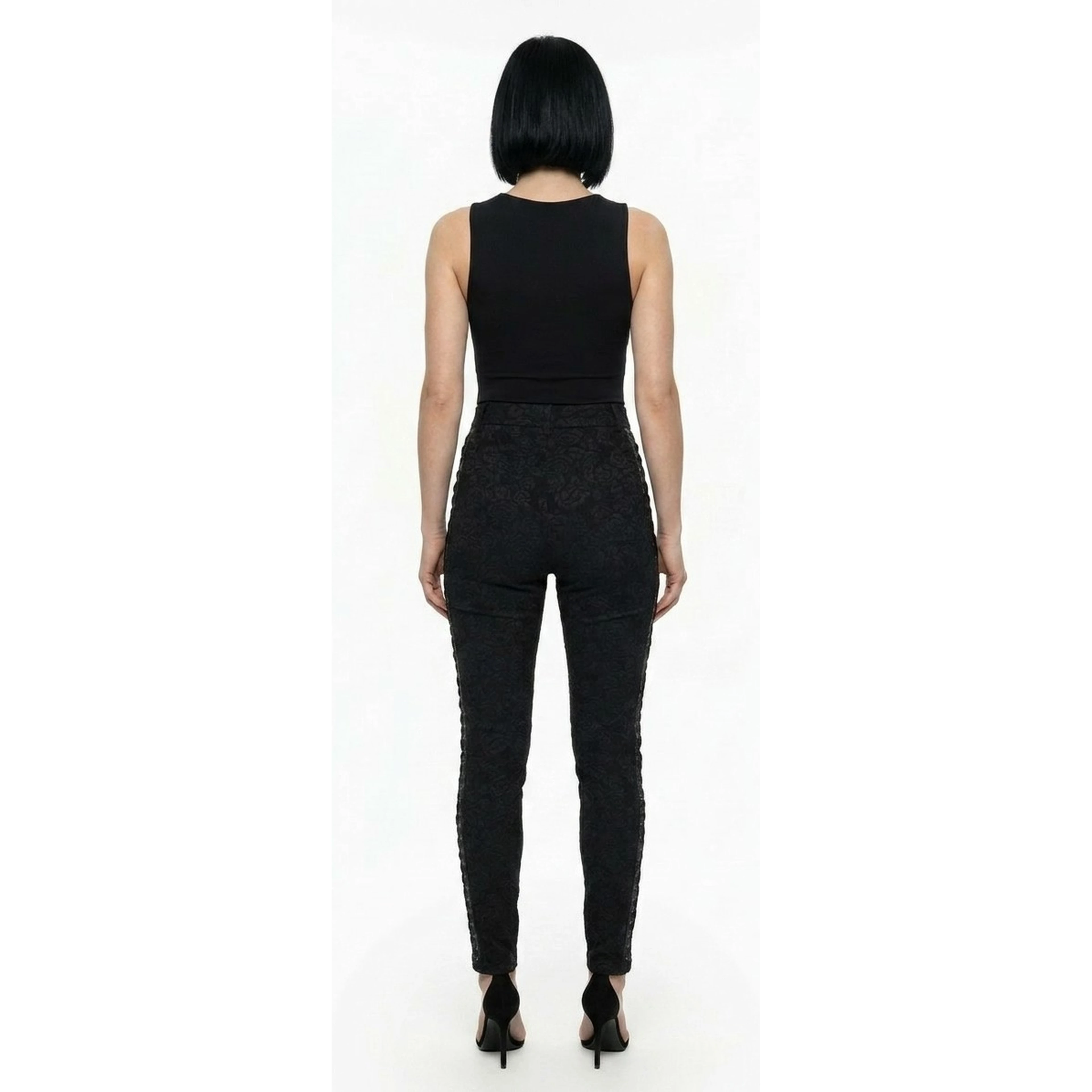 Black Cotton Skinny Pants