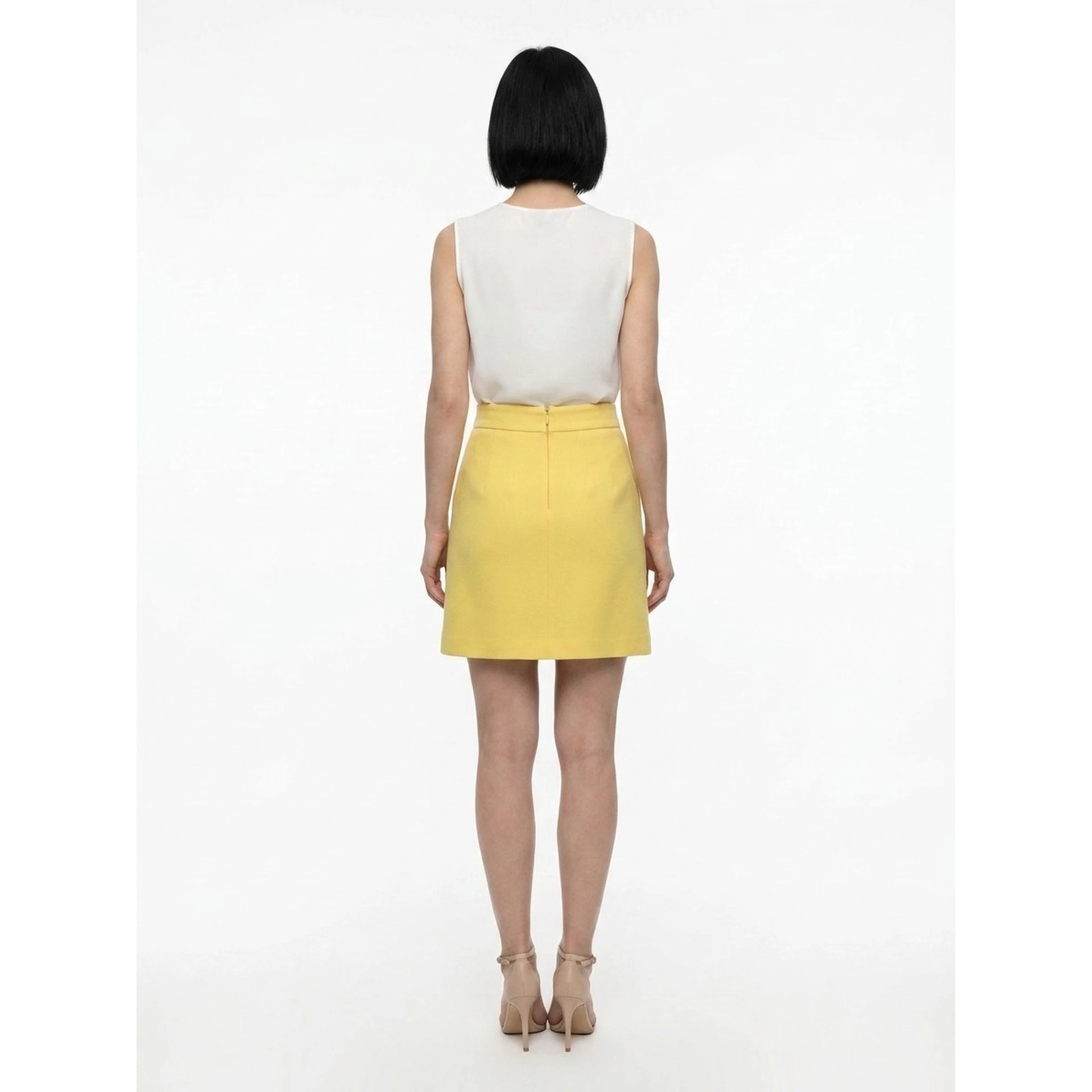 Yellow Wool Mini Skirt
