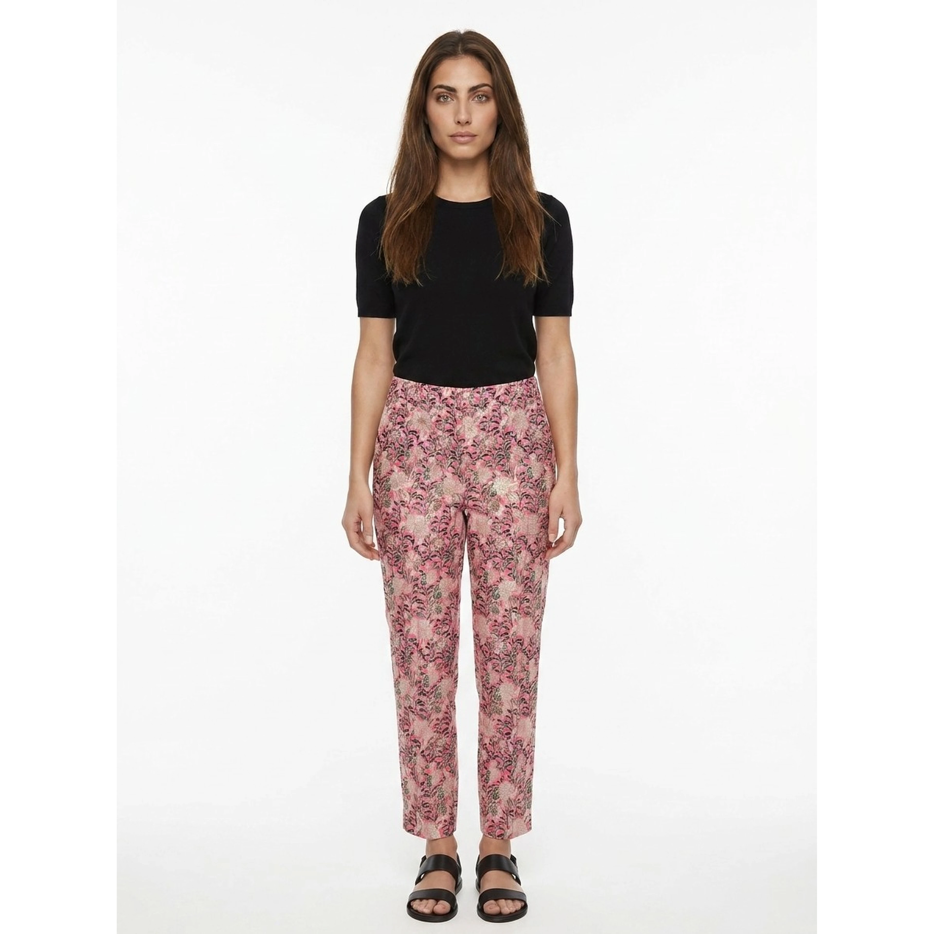 Multicolor Cotton Casual Pants